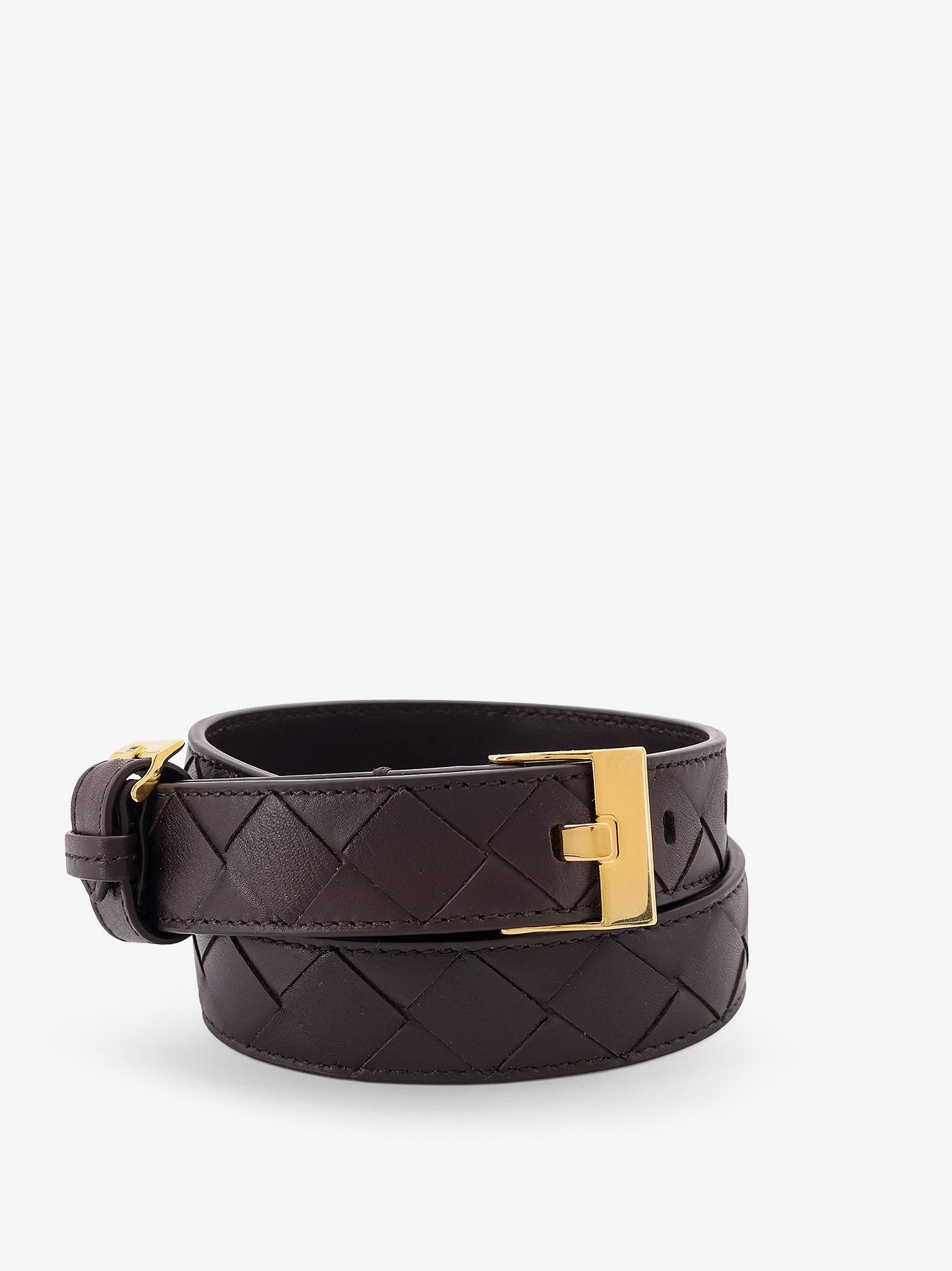 Bottega Veneta Leather Belt With Intrecciato Motif