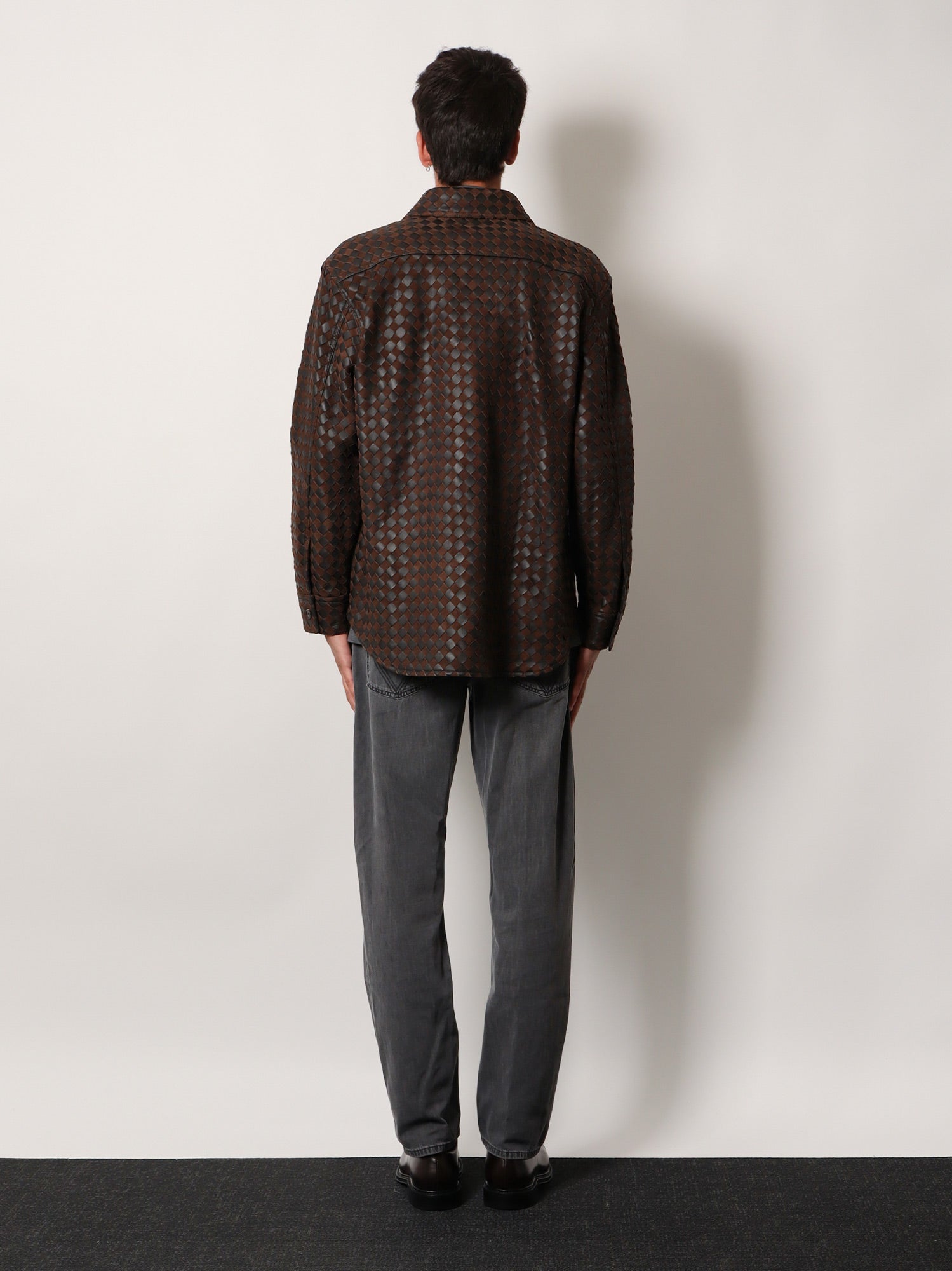 Bottega Veneta Leather And Suede Shirt/jacket With Intrecciato Motif