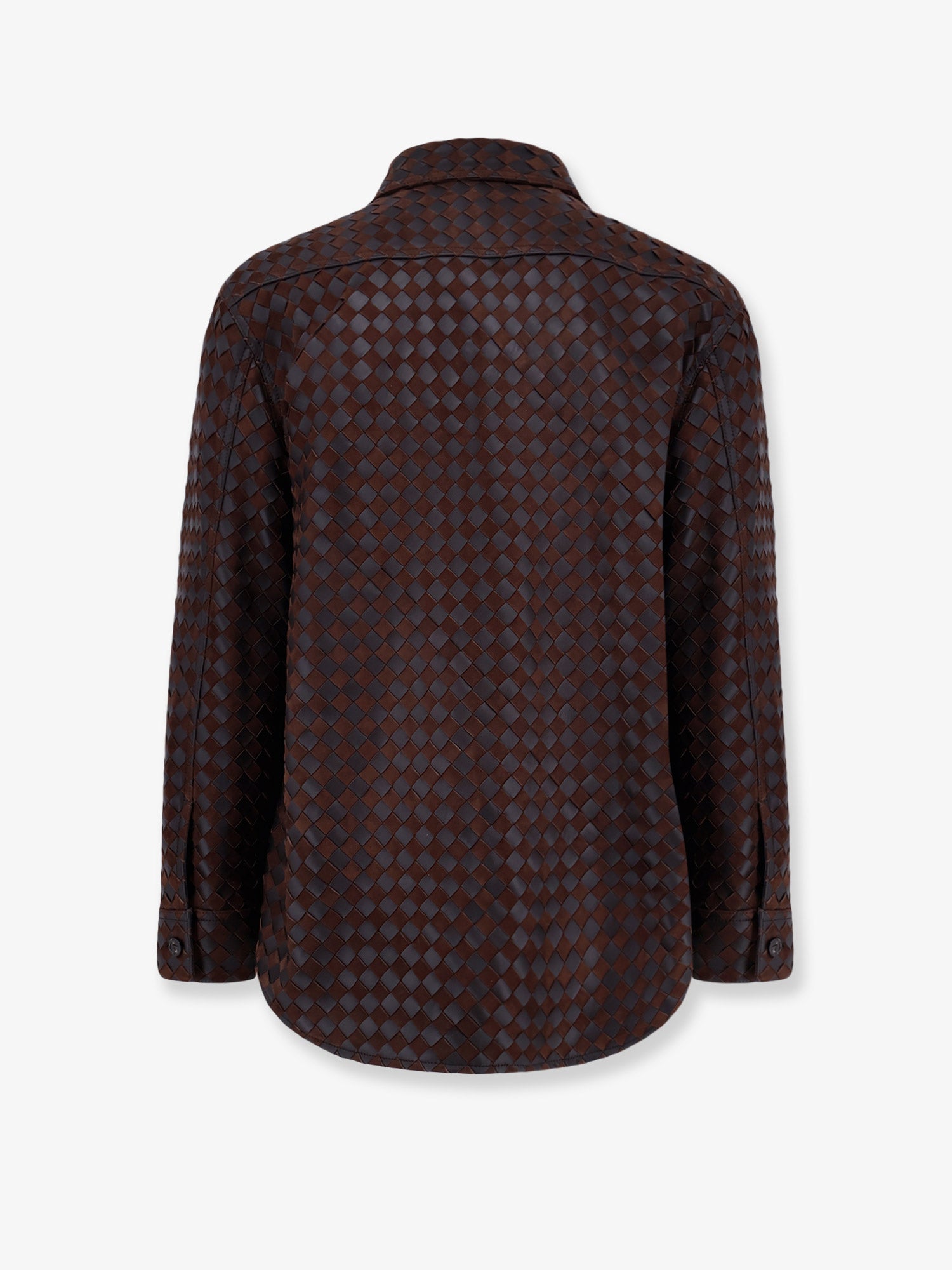 Bottega Veneta Leather And Suede Shirt/jacket With Intrecciato Motif