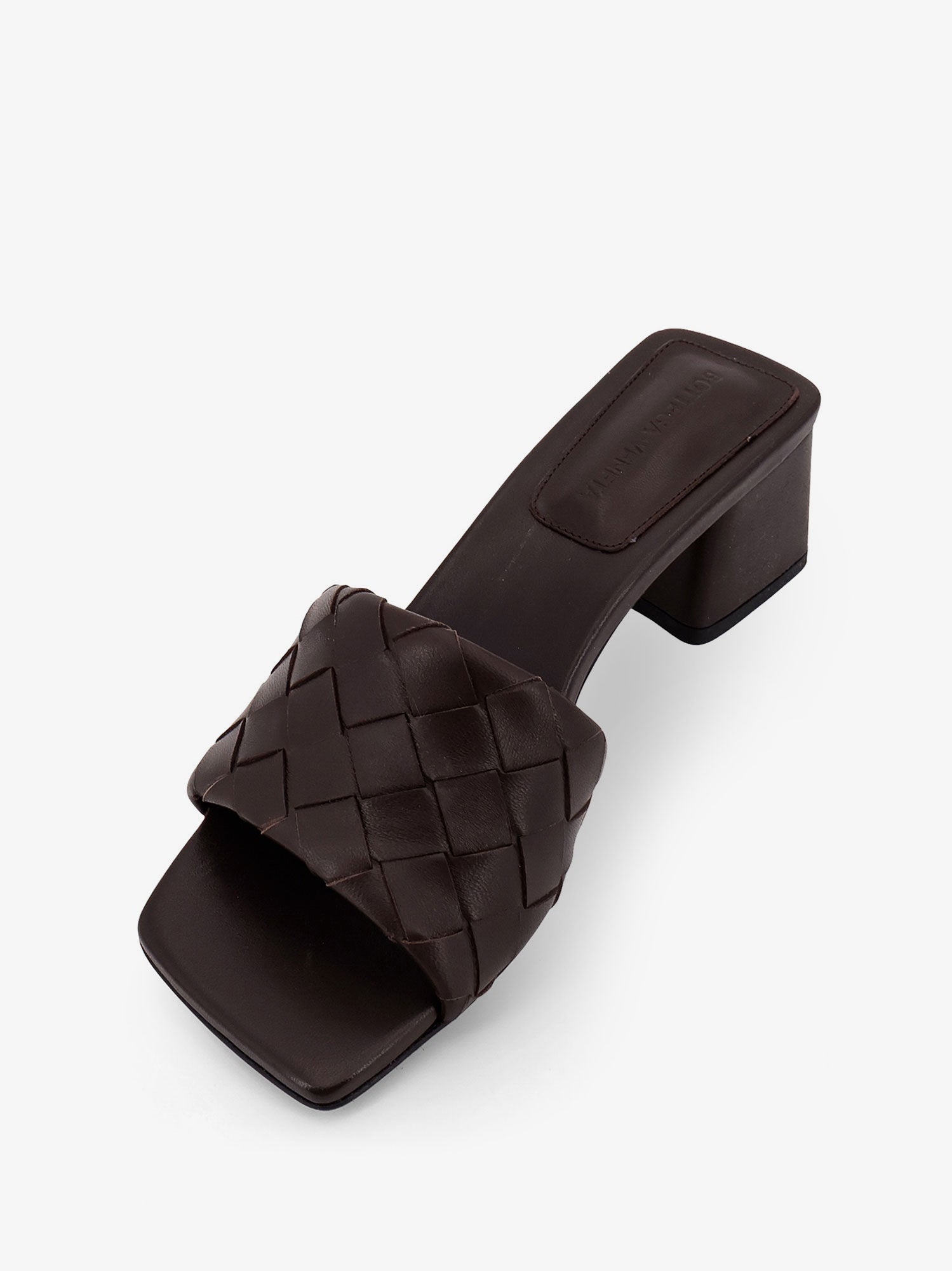 Bottega Veneta Leather Heel Sandals With Intrecciato Motif