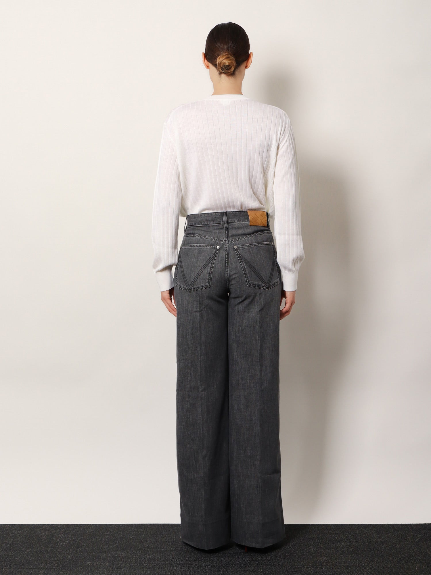 Bottega Veneta Black Washed Palazzo Denim Jeans