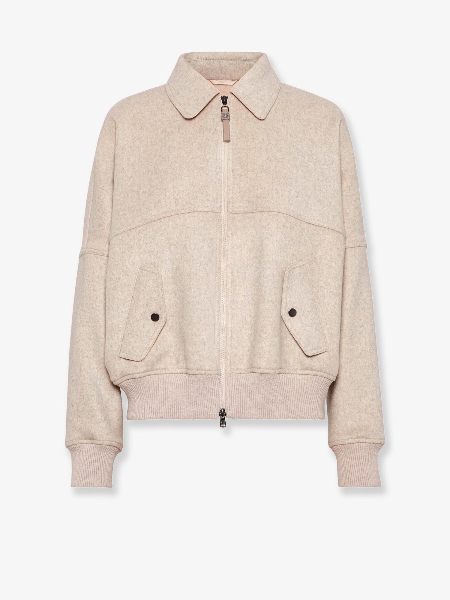 Brunello Cucinelli Double Cashmere And Wool Cloth Bomber