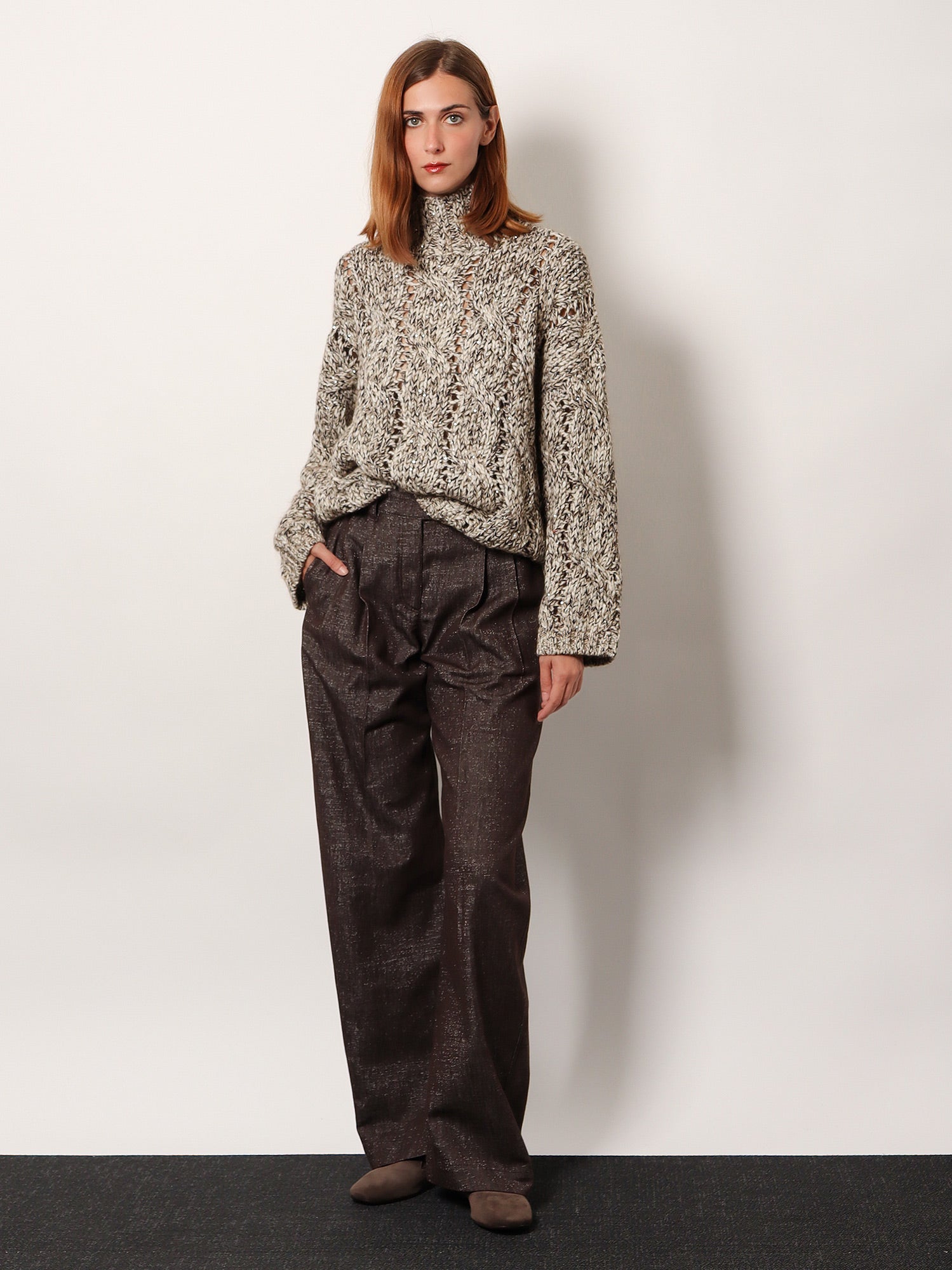 Brunello Cucinelli Wool And Cashmere Turtleneck Sweater With Sequins