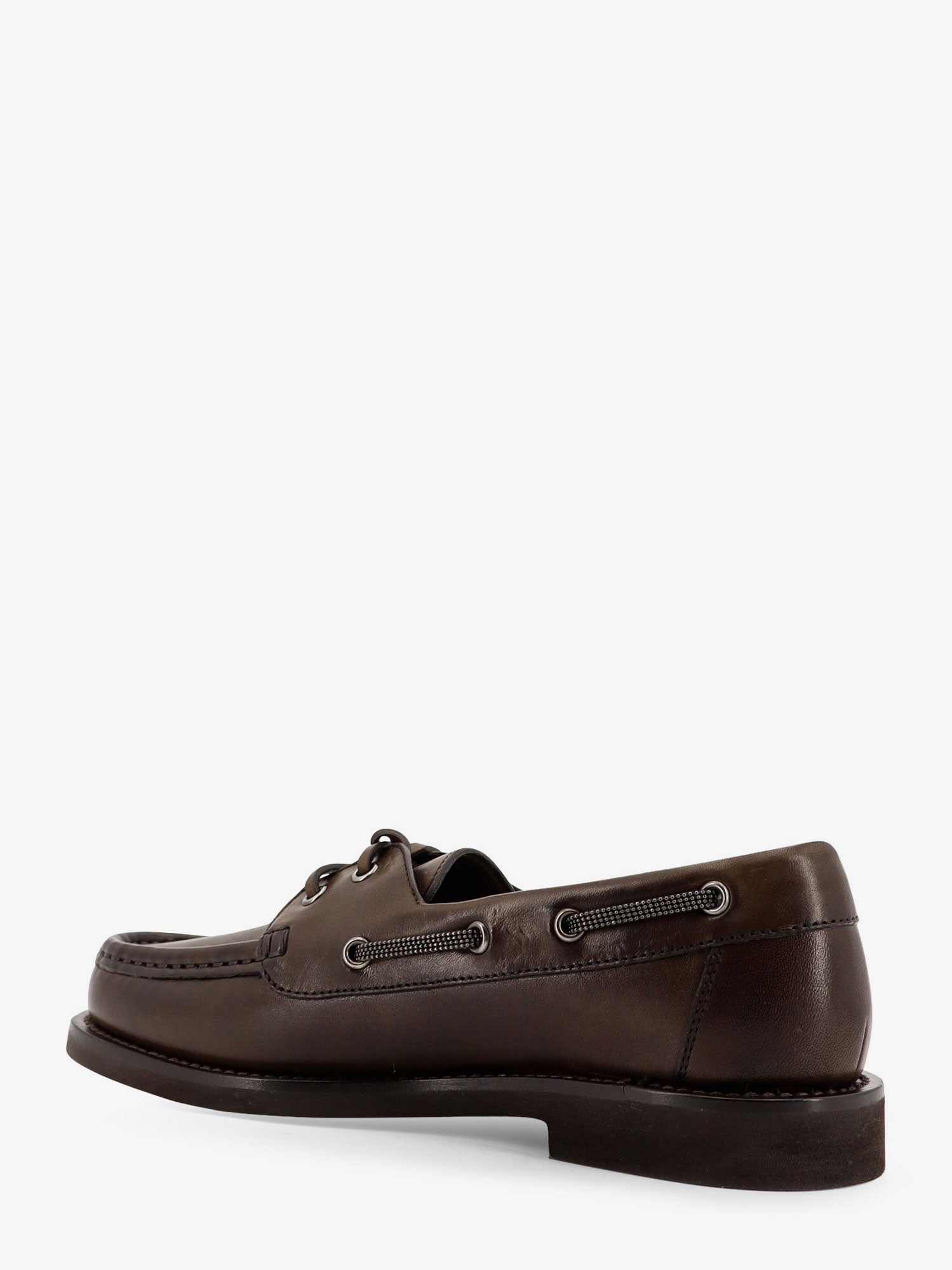 Brunello Cucinelli Leather Loafers With Monili Detail