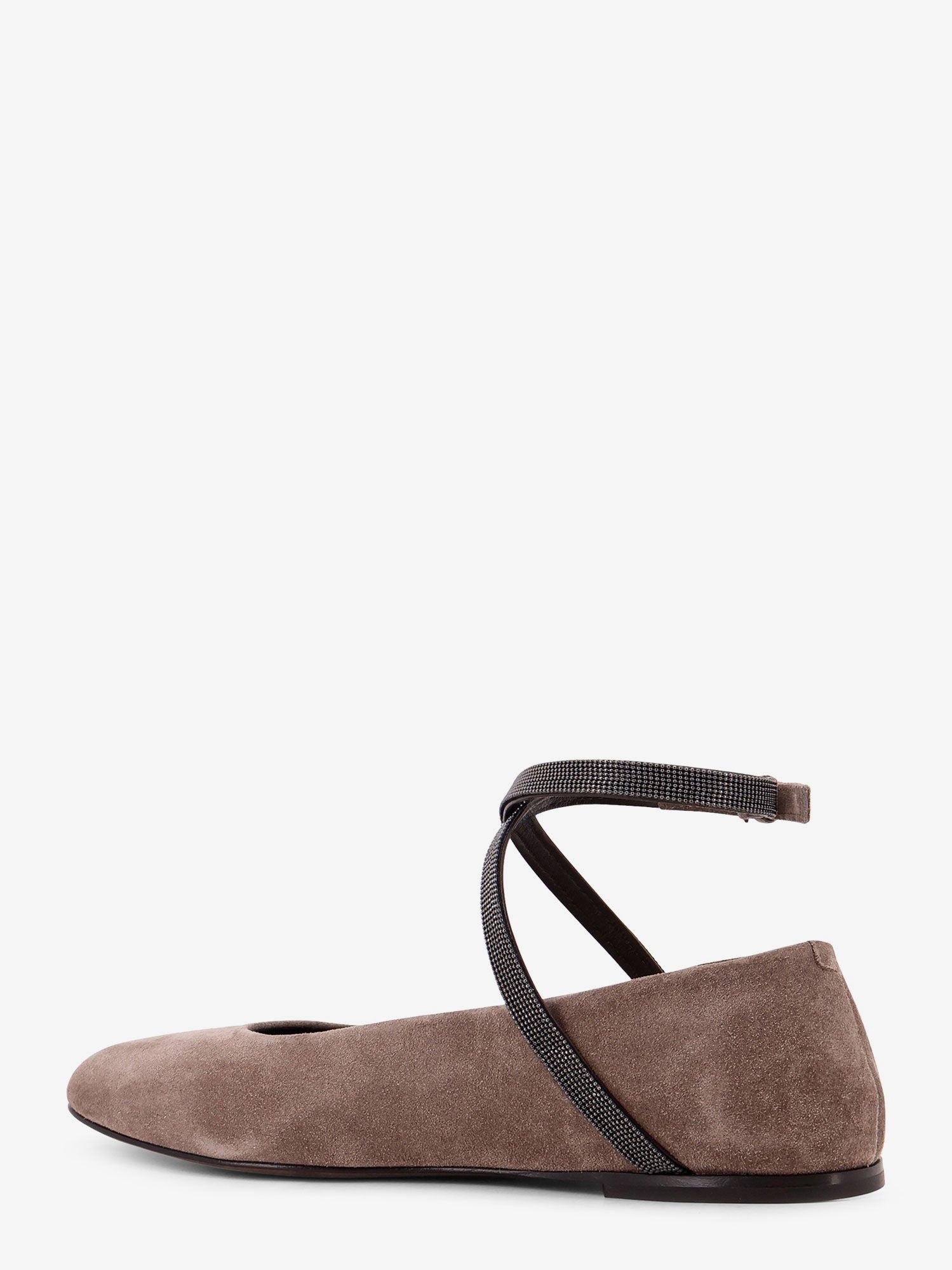 Brunello Cucinelli Suede Ballerinas With Monili Detail