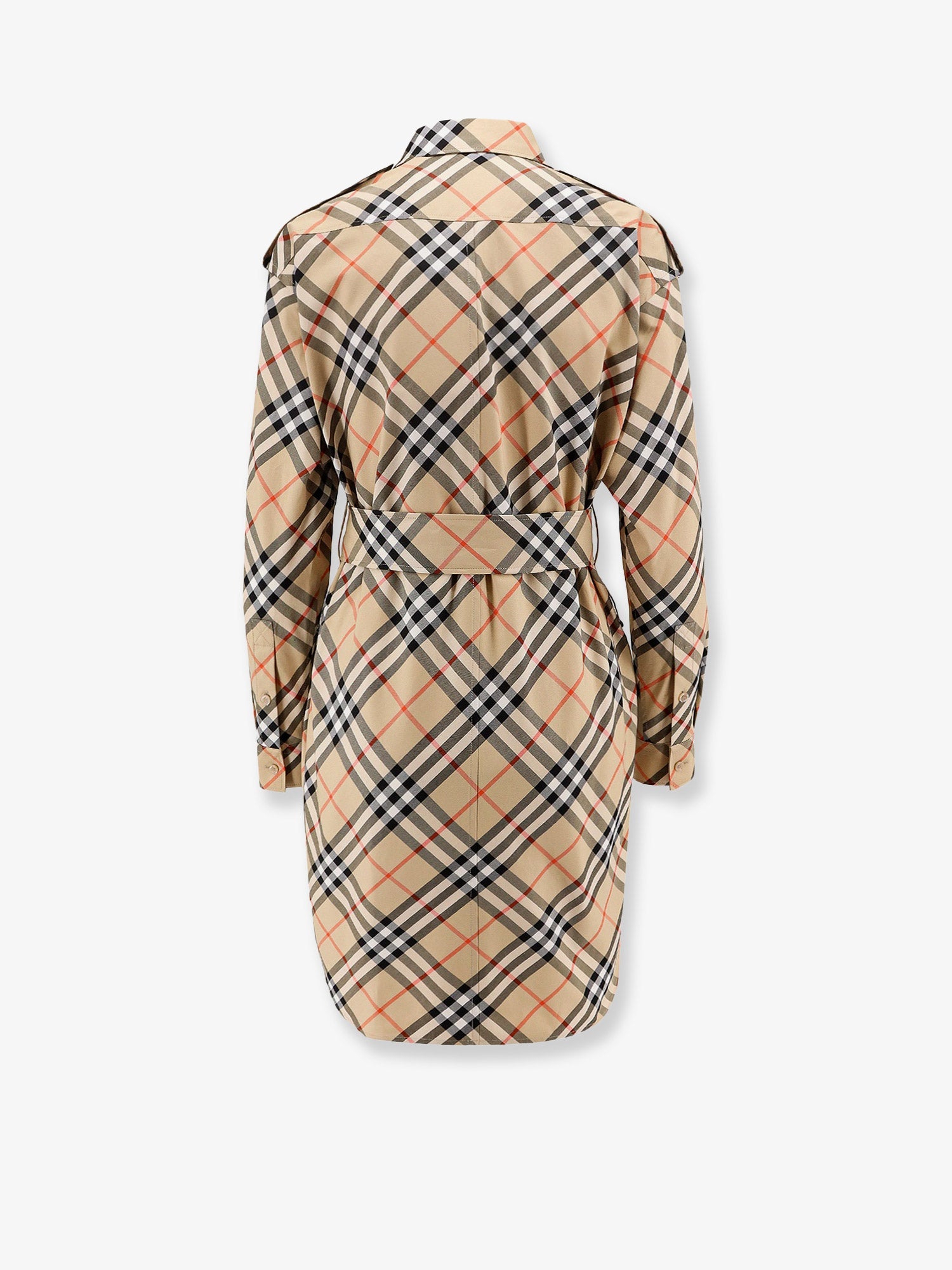 Burberry Chemisier Cotton Short Dress With Check Print