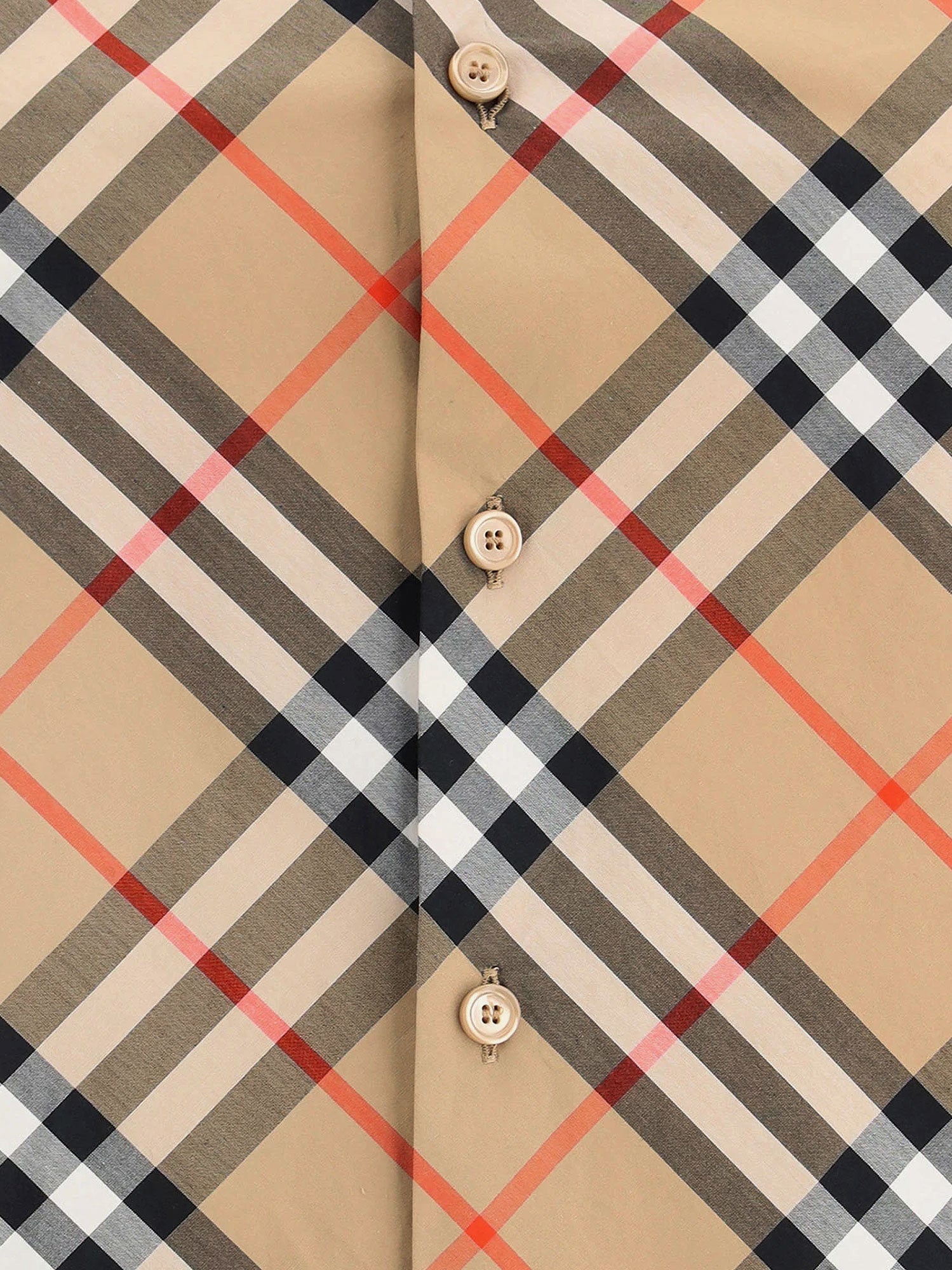 Burberry Cotton Shirt With Burberry Check Motif