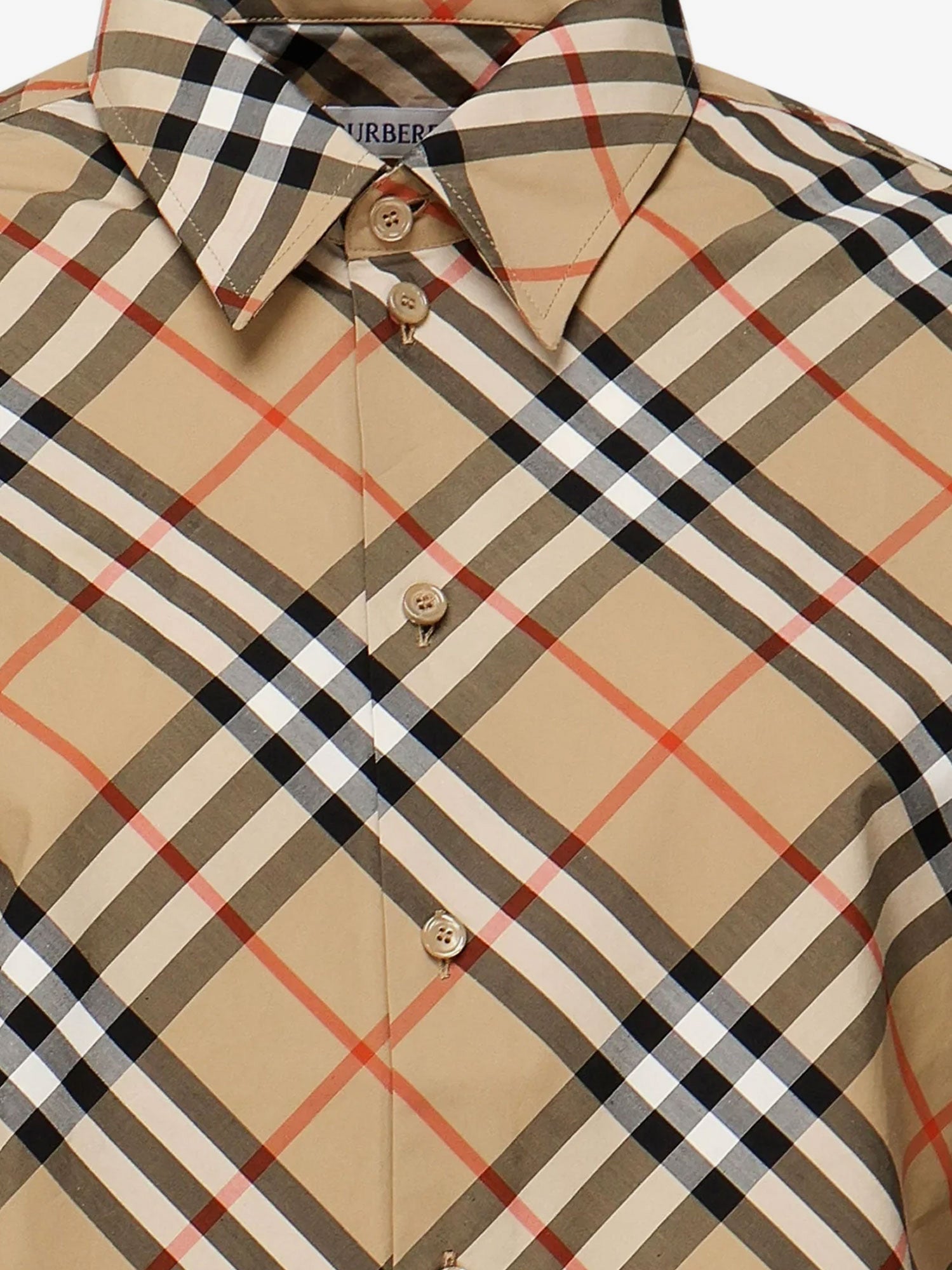 Burberry Cotton Shirt With Burberry Check Motif