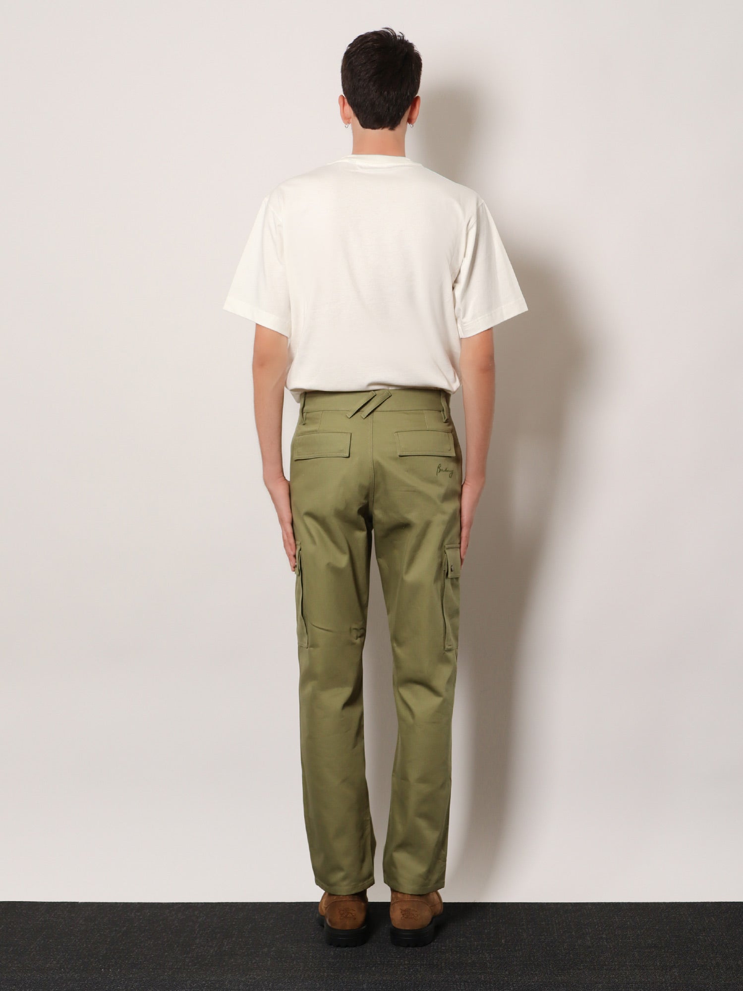 Burberry Cotton Trousers With Logo Embroidery