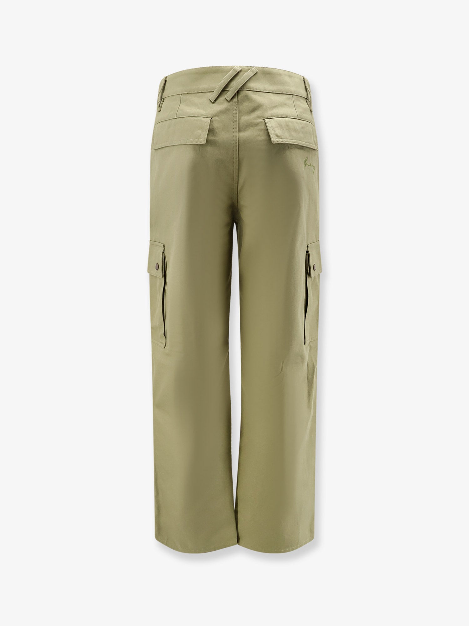Burberry Cotton Trousers With Logo Embroidery