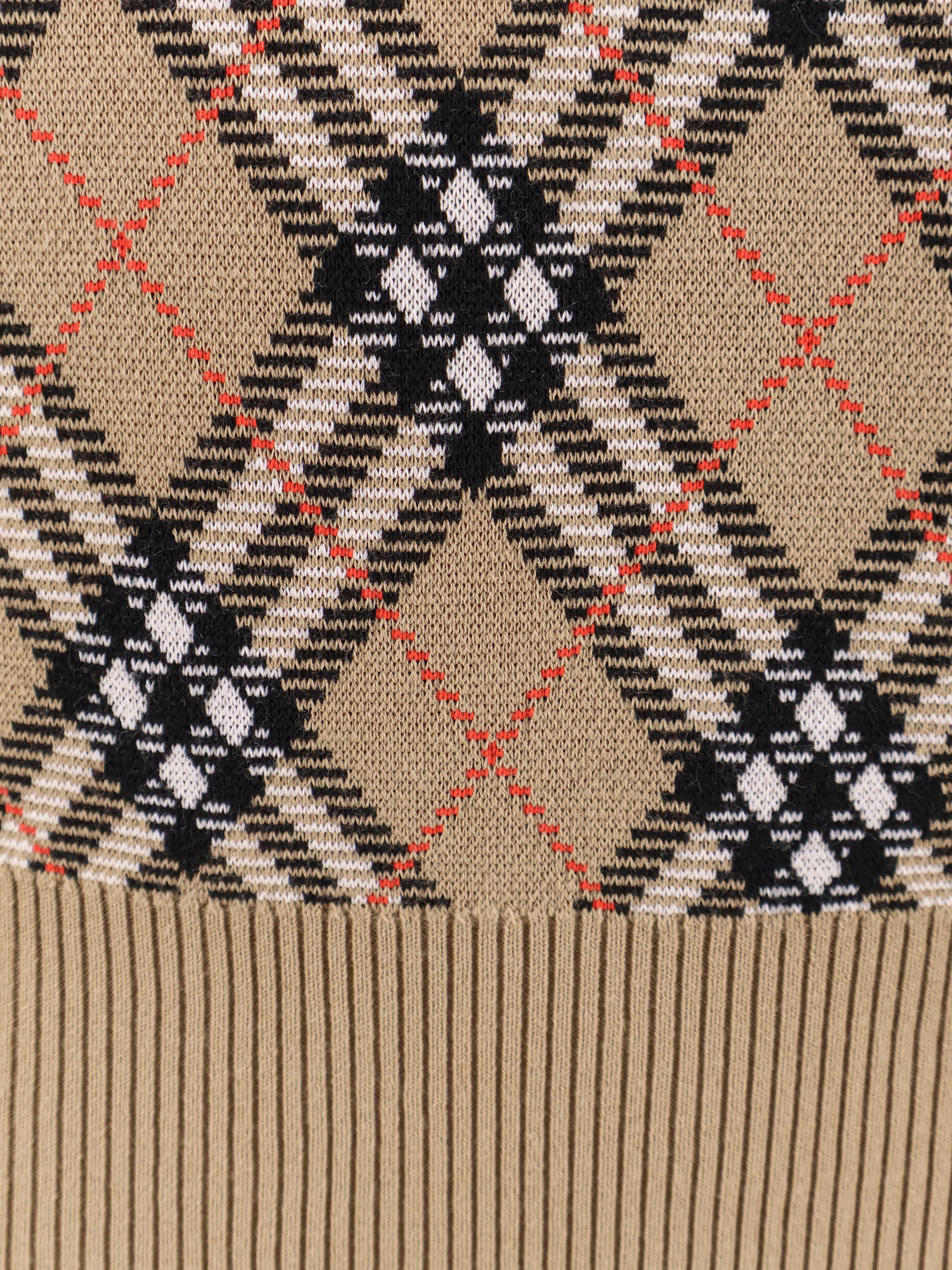 Burberry Wool Sweater With Burberry Check Motif