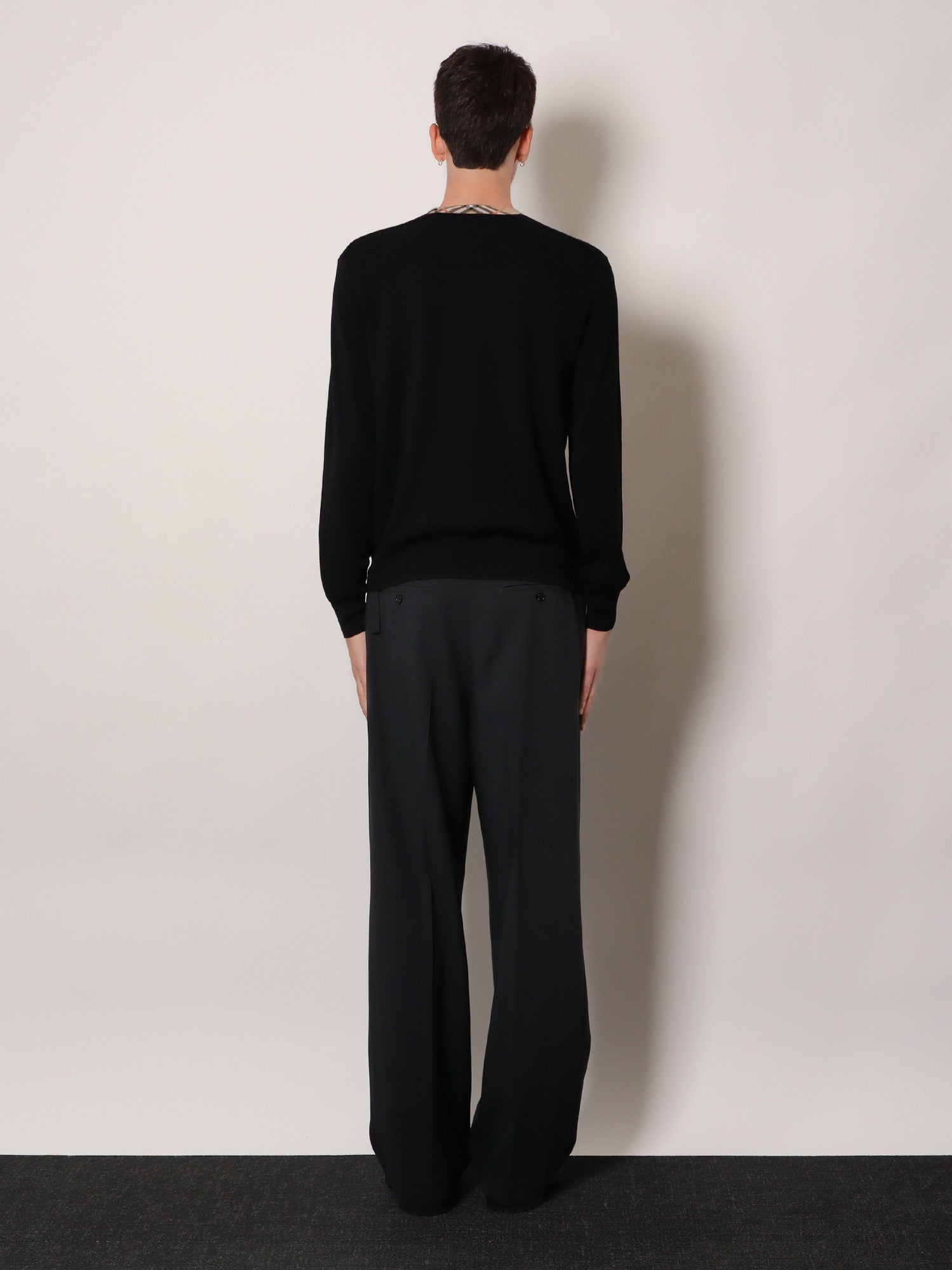 Burberry Wool Sweater With Check Profiles