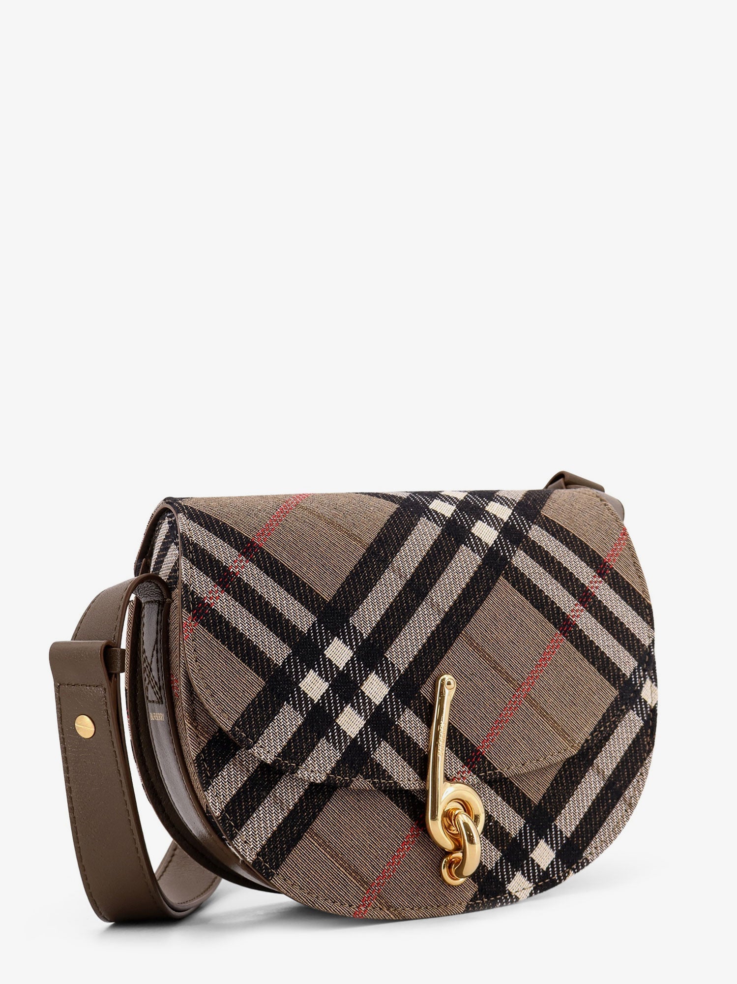 Burberry Bridle Canvas And Leather Check Shoulder Bag