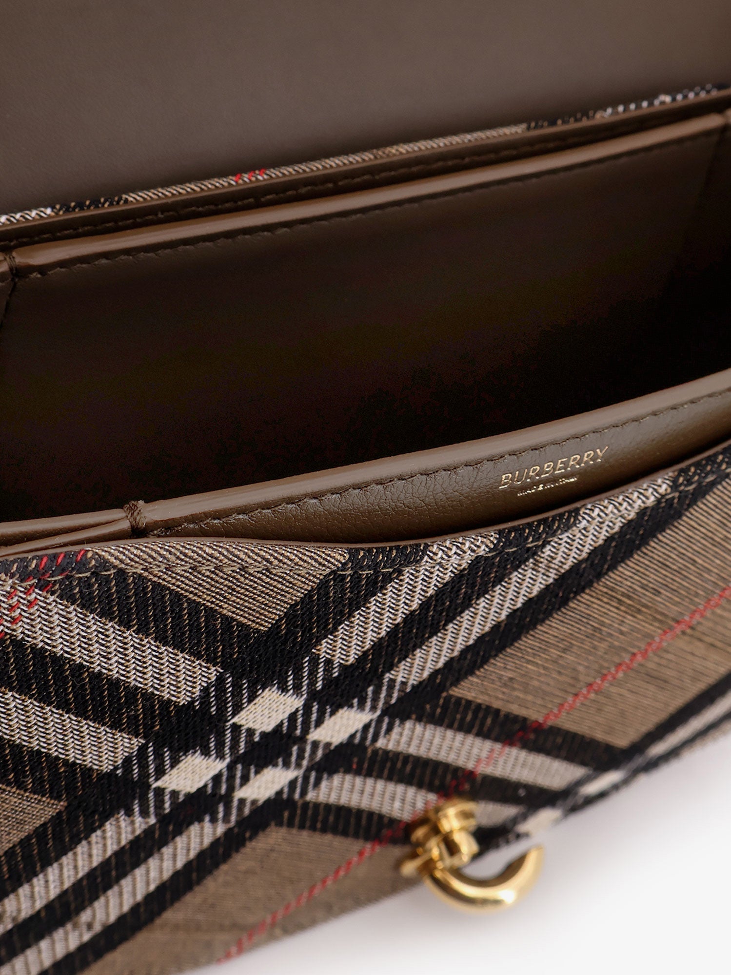 Burberry Bridle Canvas And Leather Check Shoulder Bag