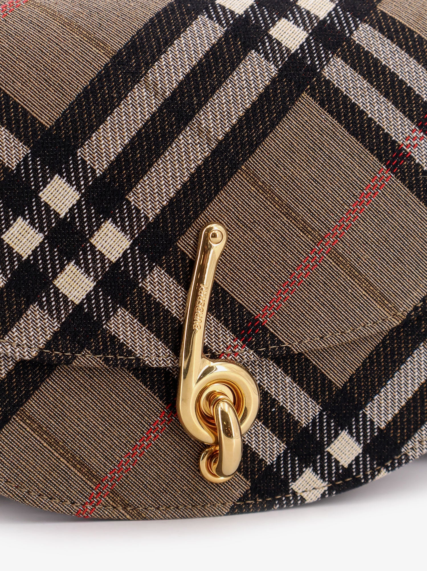 Burberry Bridle Canvas And Leather Check Shoulder Bag