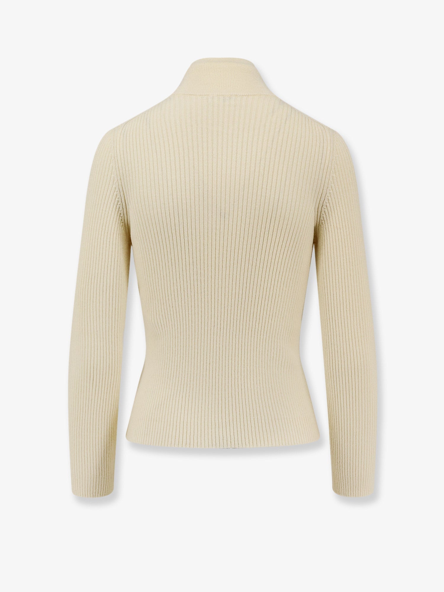 Celine Ribbed Stretch Wool Turtleneck Sweater