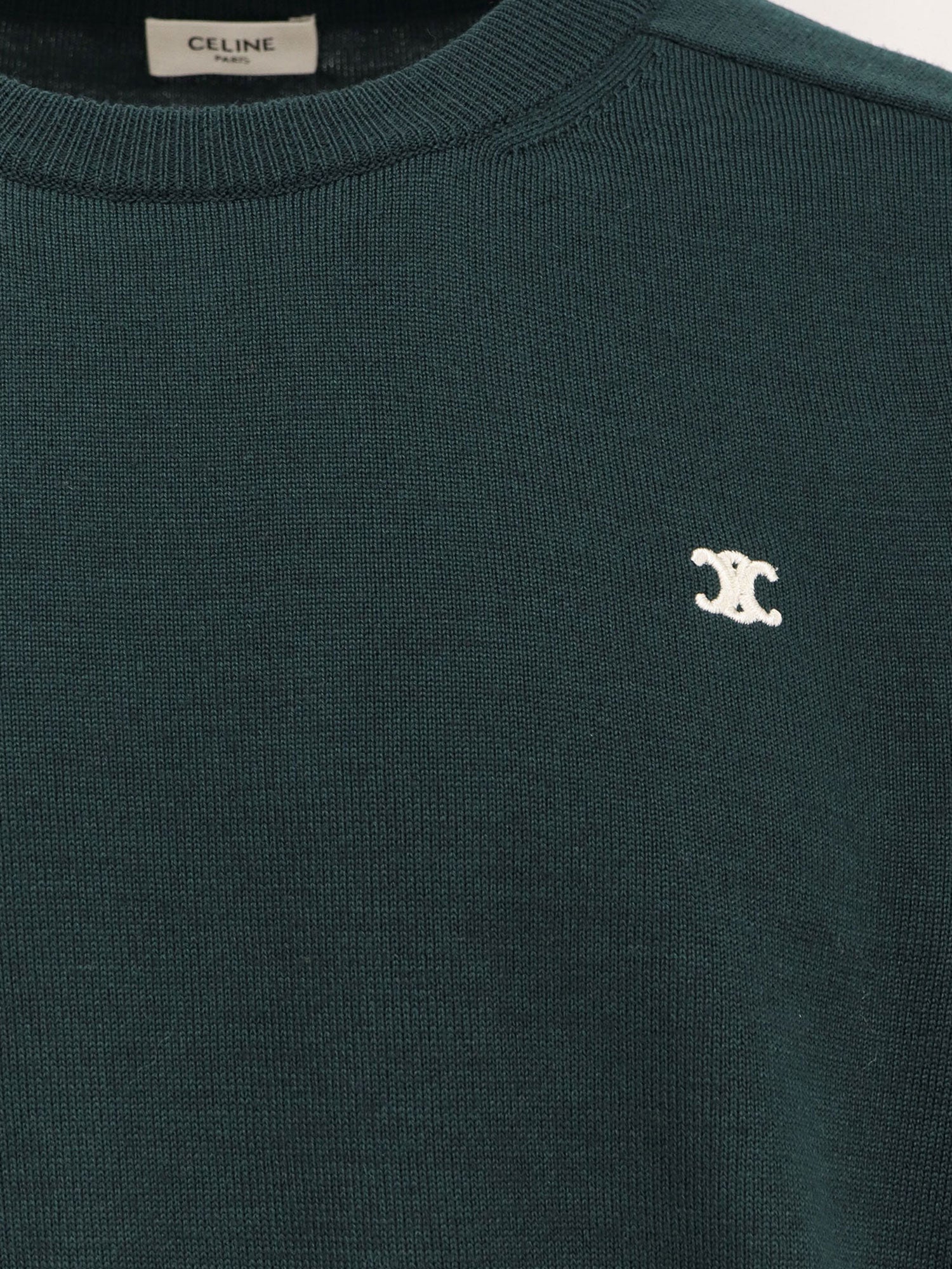 Celine Wool Sweater With Embroidered Logo On The Front