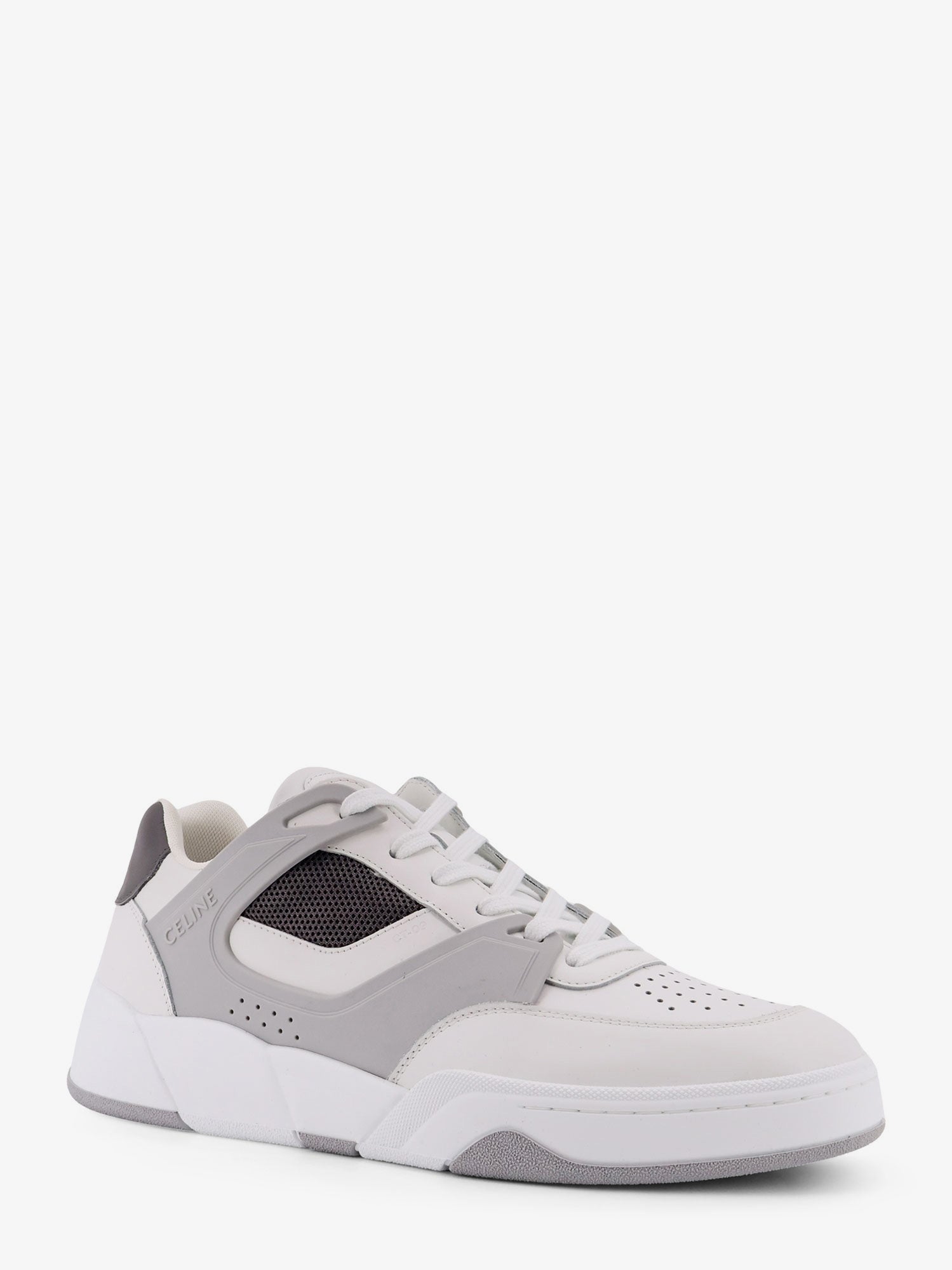 Celine Ct-09 Trainer Low-top Leather Sneakers With Mesh Inserts