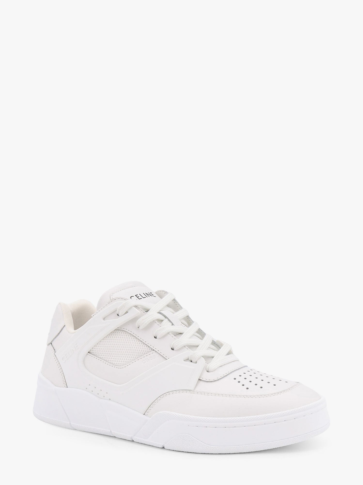 Celine Ct-09 Leather Sneakers With Mesh Inserts