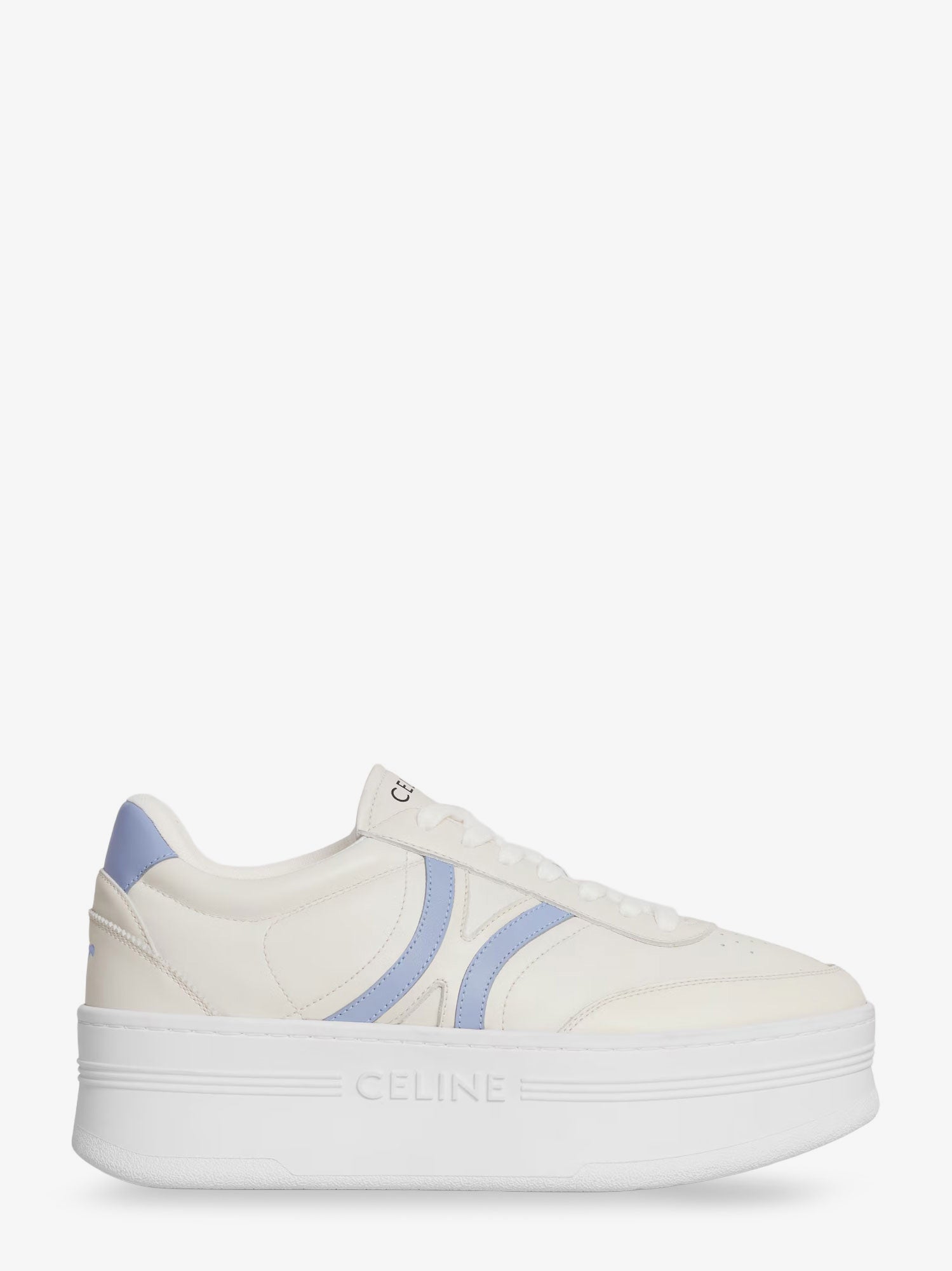 Celine Leather Block Sneakers With Triomphe Logo On The Back
