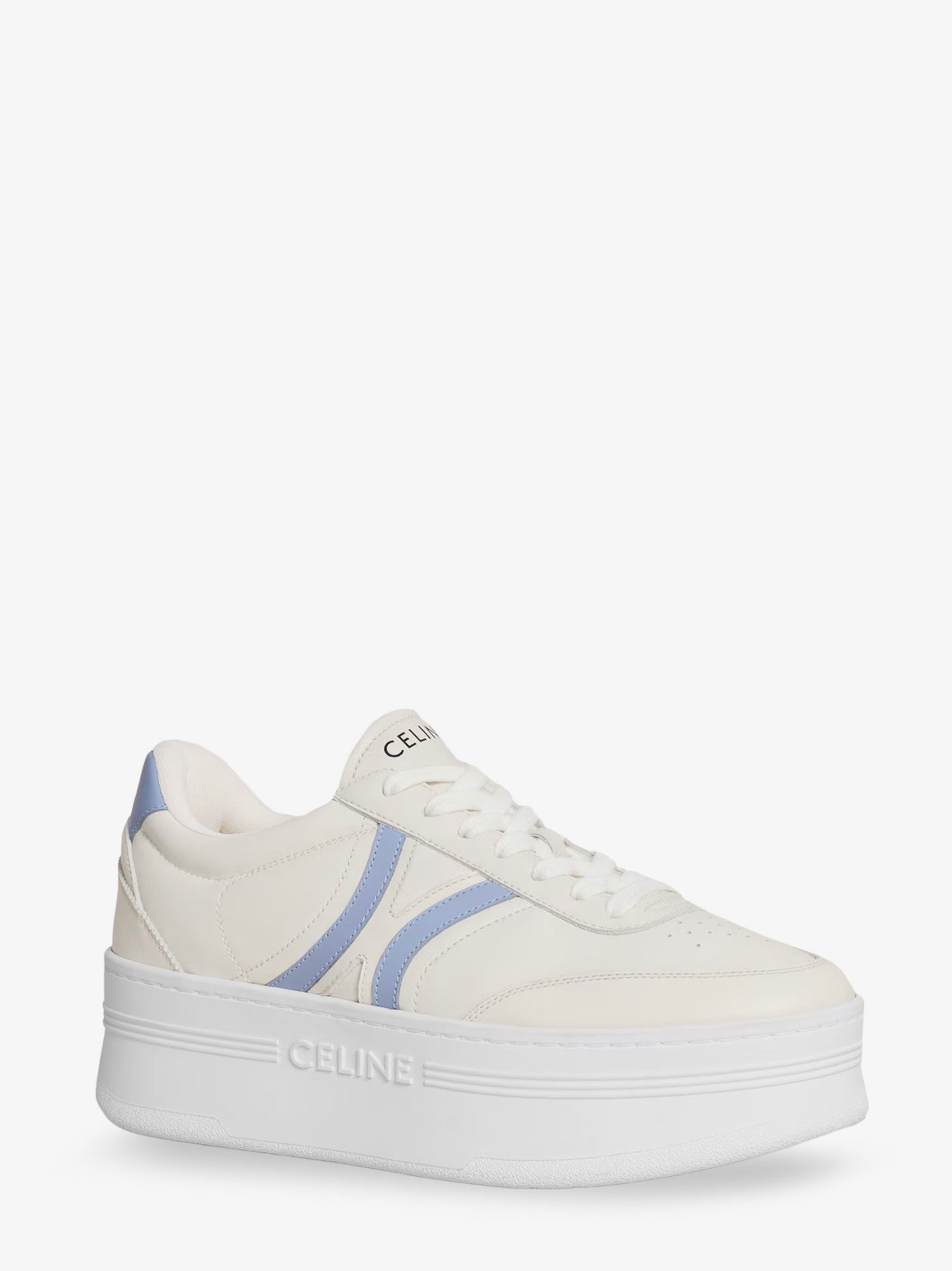 Celine Leather Block Sneakers With Triomphe Logo On The Back