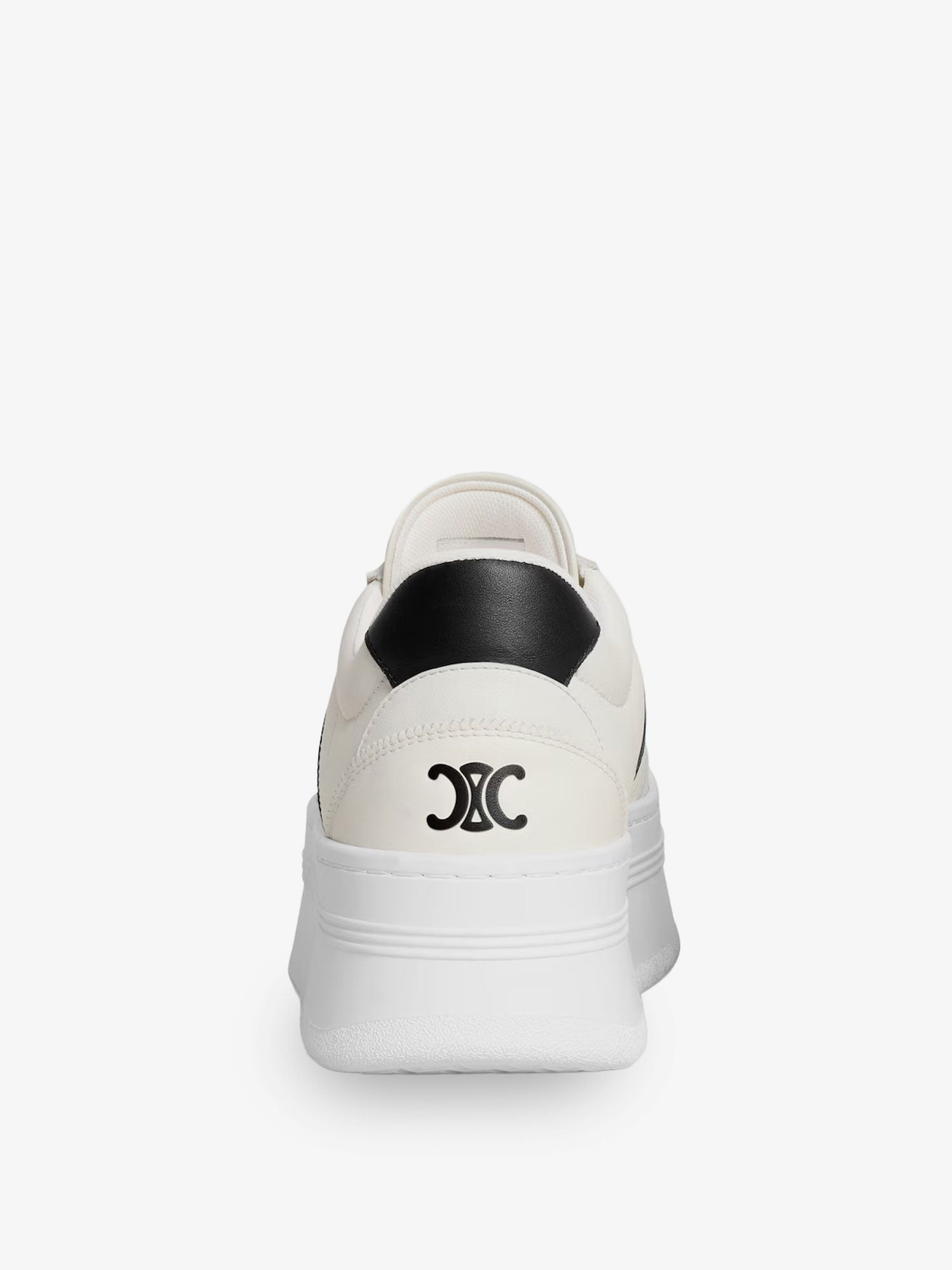 Celine Leather Block Sneakers With Triomphe Logo On The Back
