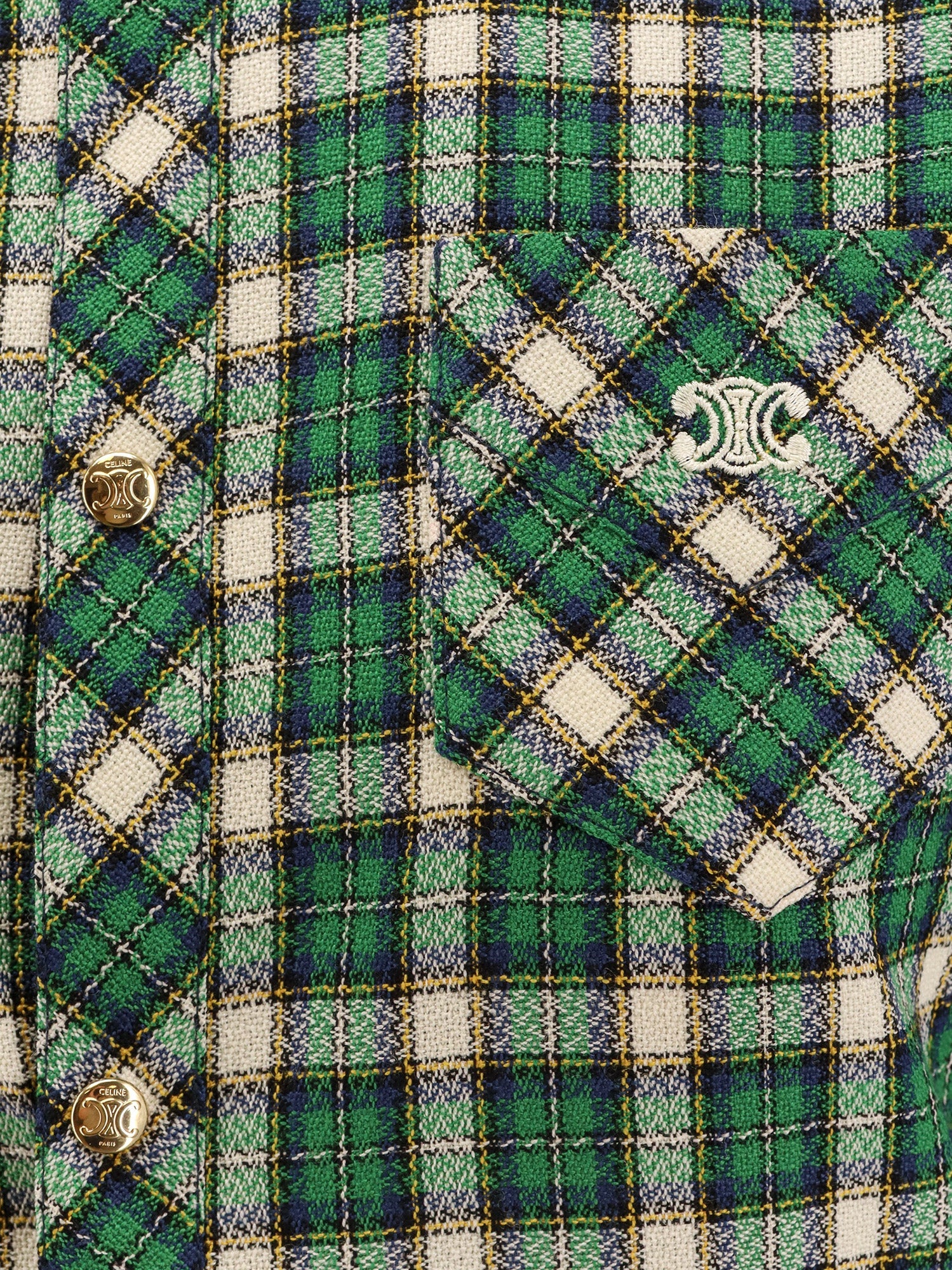 Celine Tartan Wool Mini Dress