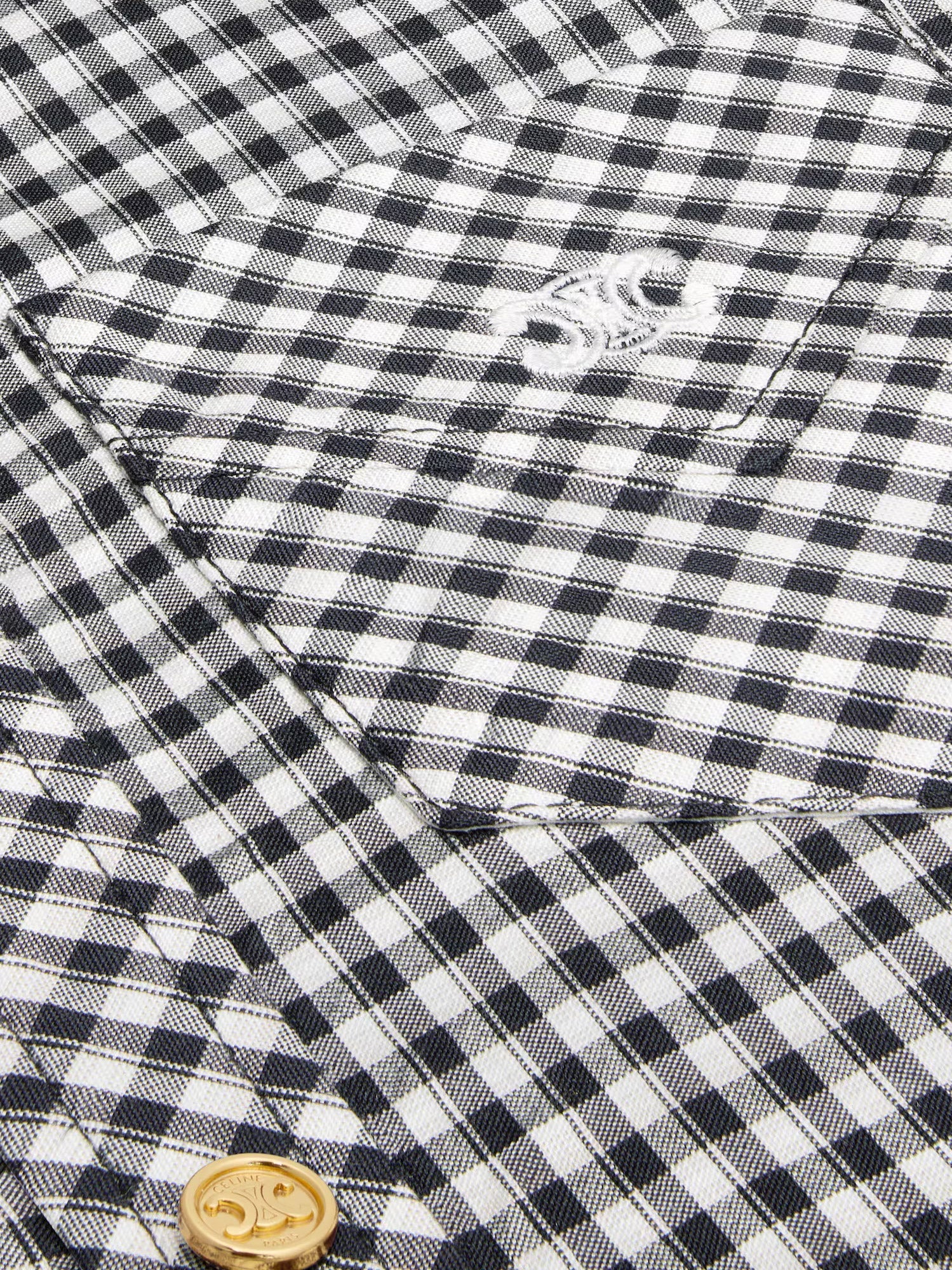 Celine Vichy Silk Mini Chemisier Dress