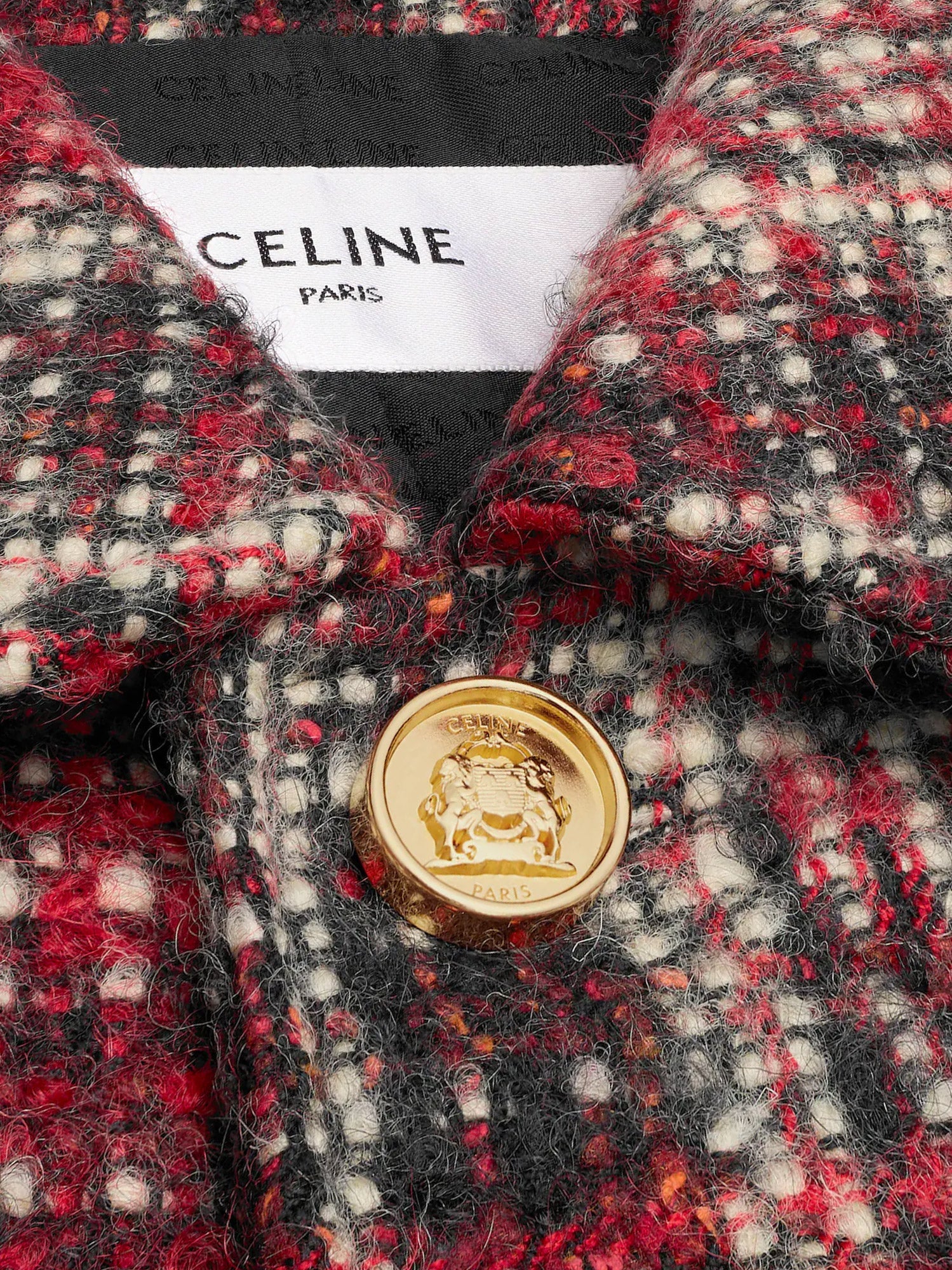 Celine Madras Wool, Cotton And Mohair Blazer