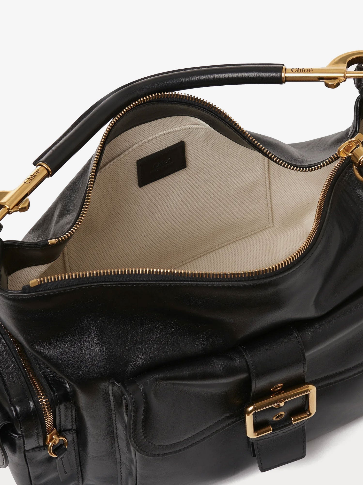 Chloé Carry Shiny Buffalo Leather Shoulder Bag