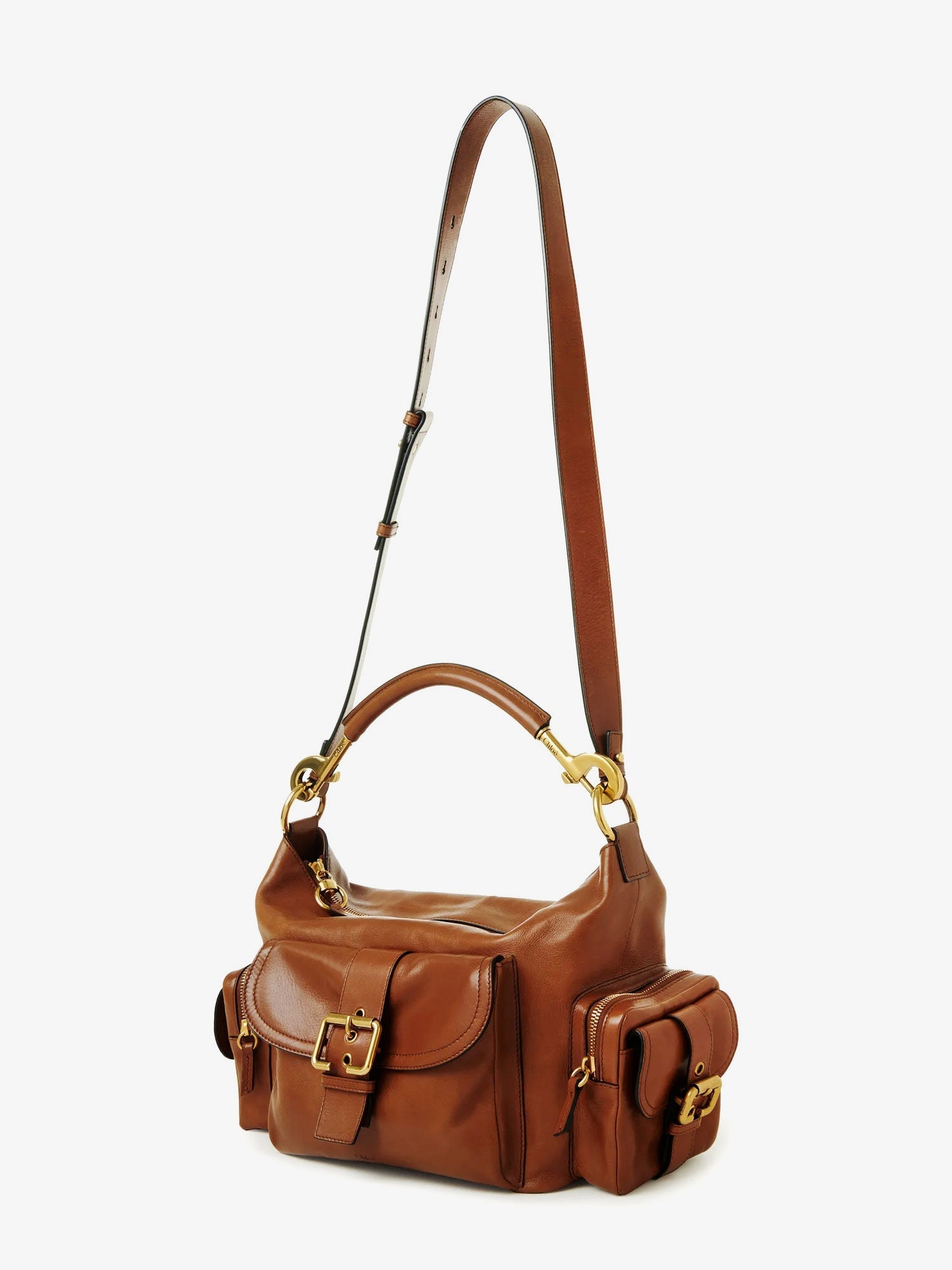 Chloé Carry Shiny Buffalo Leather Shoulder Bag