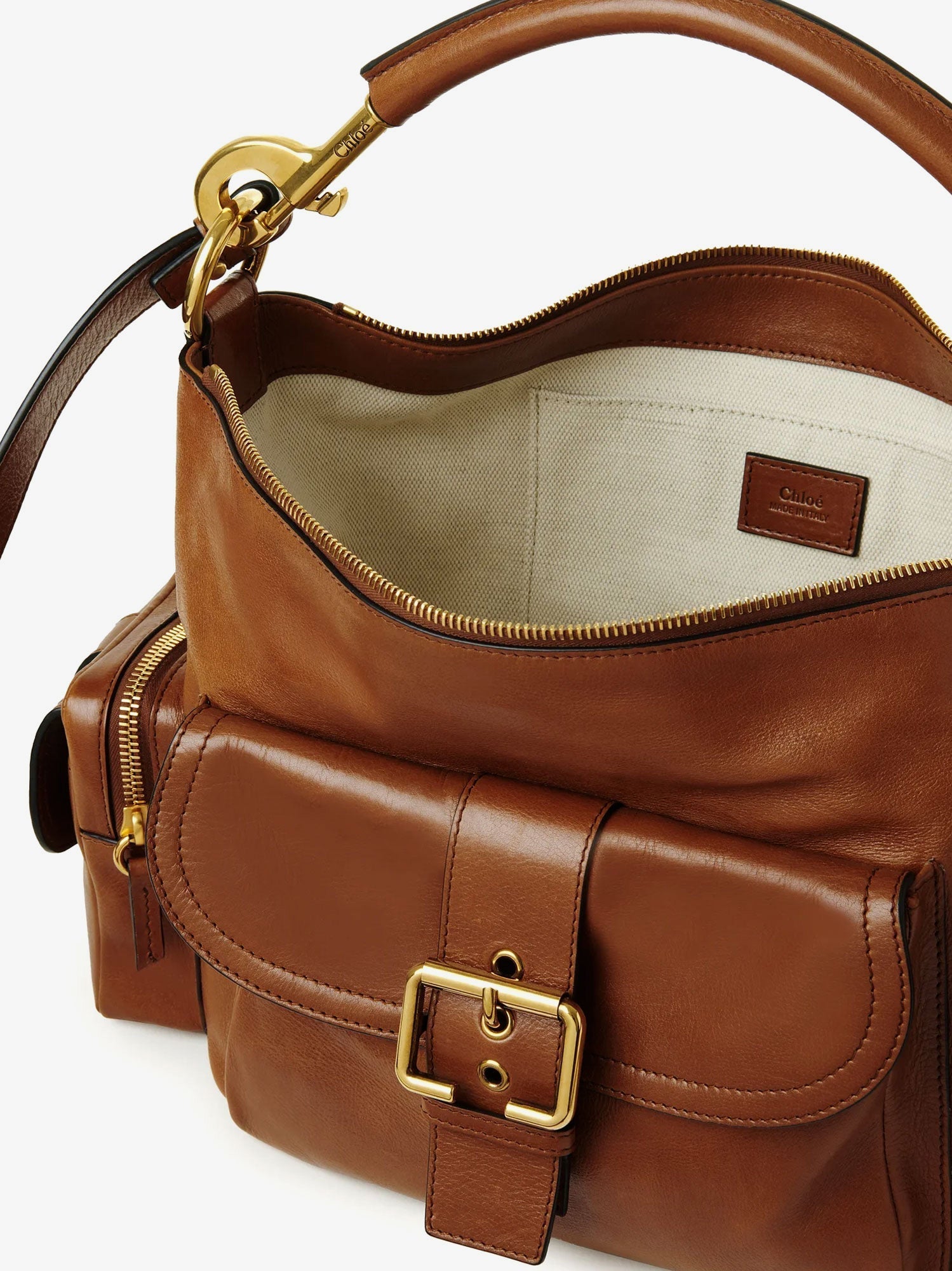 Chloé Carry Shiny Buffalo Leather Shoulder Bag