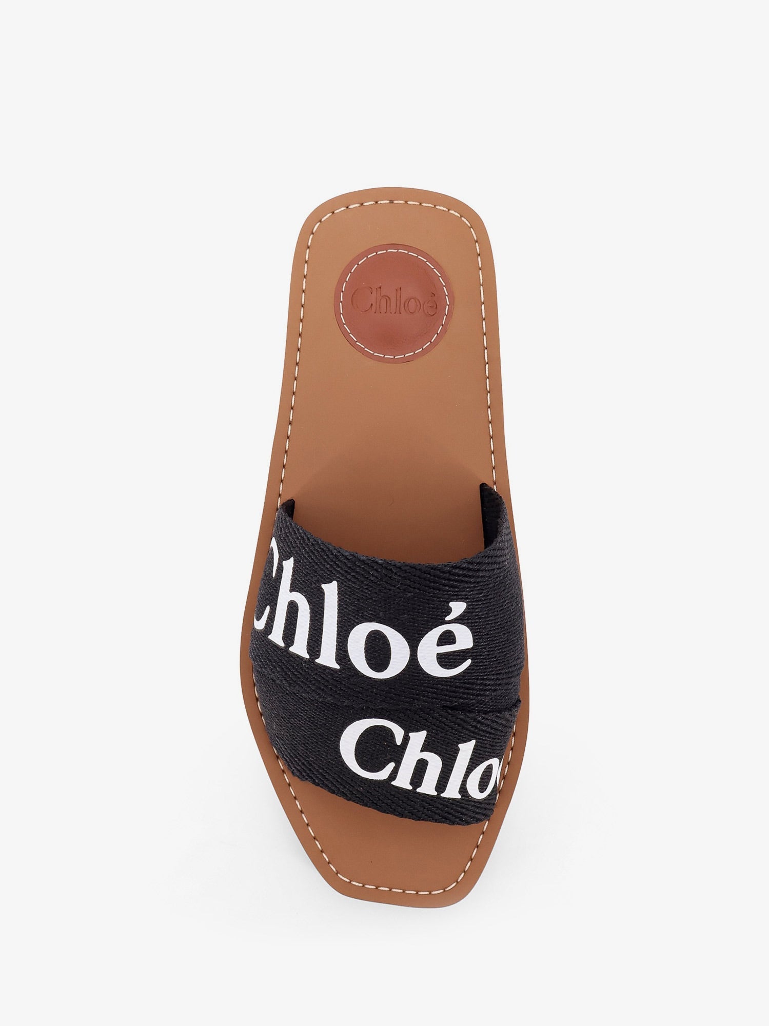 Chloé Woody Flat Linen Sandals