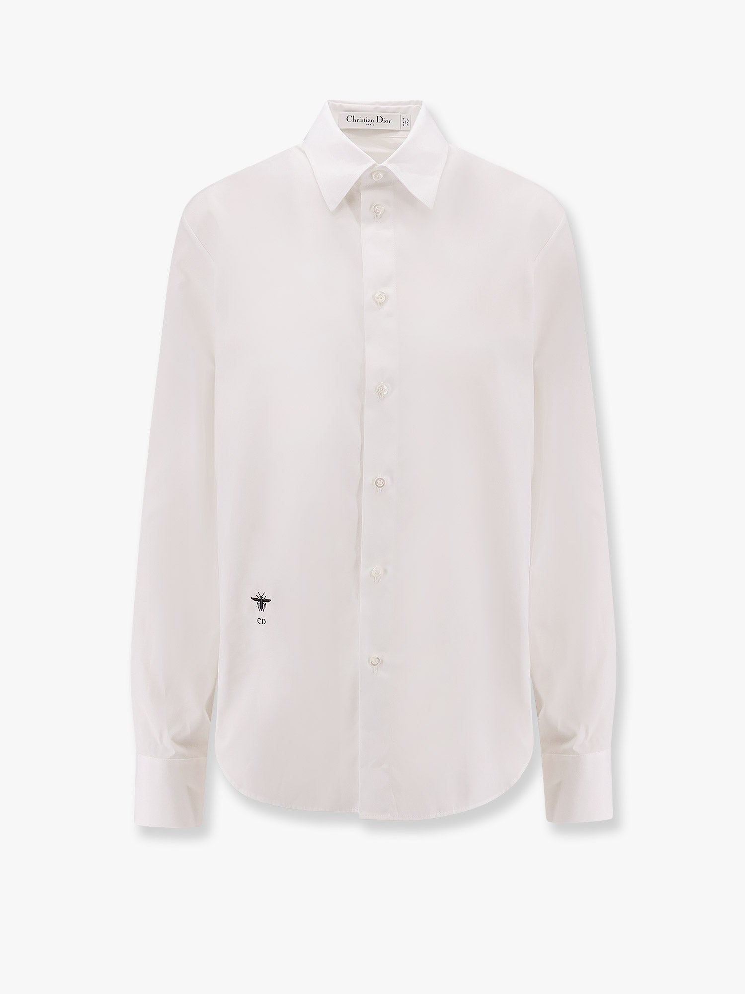 Dior Cotton Shirt With Bee And Monogram Embroidery