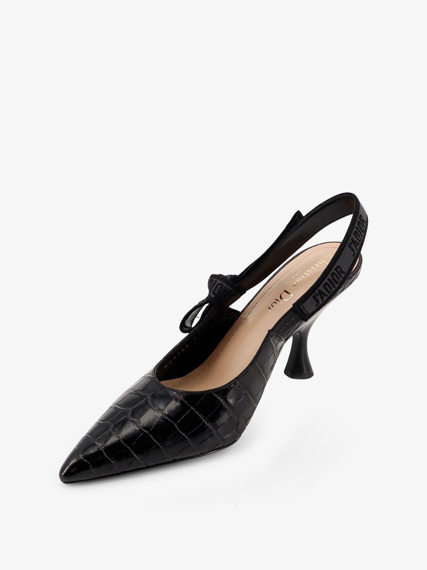 Dior J'adior Leather Slingback Pumps With Croco Effect