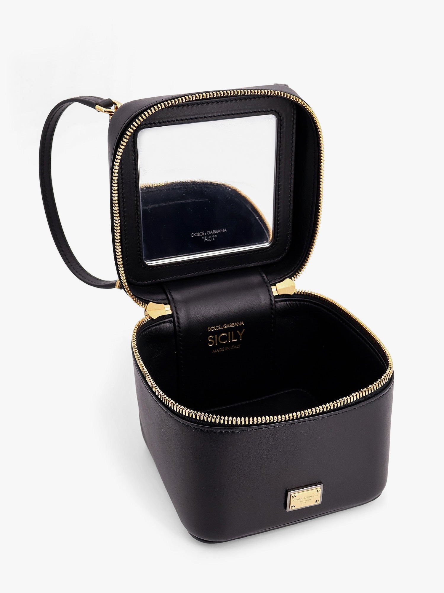 Dolce & Gabbana Sicily Leather Handbag With Iconic Logo Plate