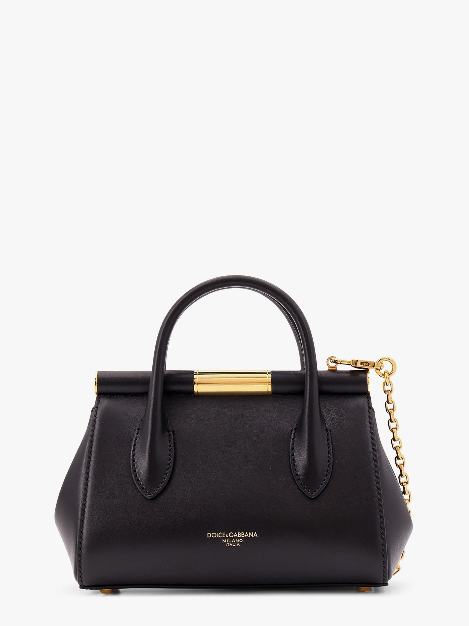 Dolce & Gabbana Marlene Leather Handbag With Logo Print