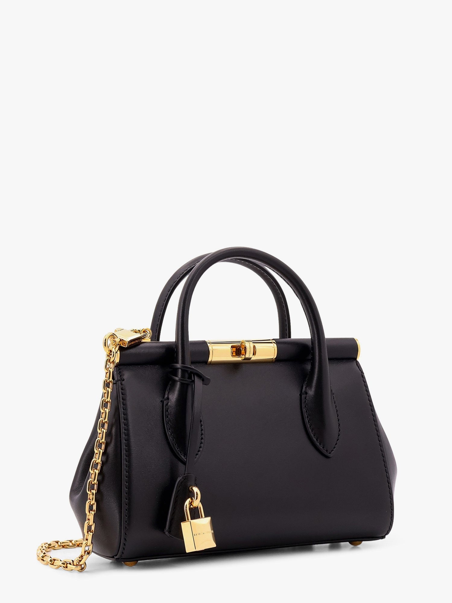 Dolce & Gabbana Marlene Leather Handbag With Logo Print