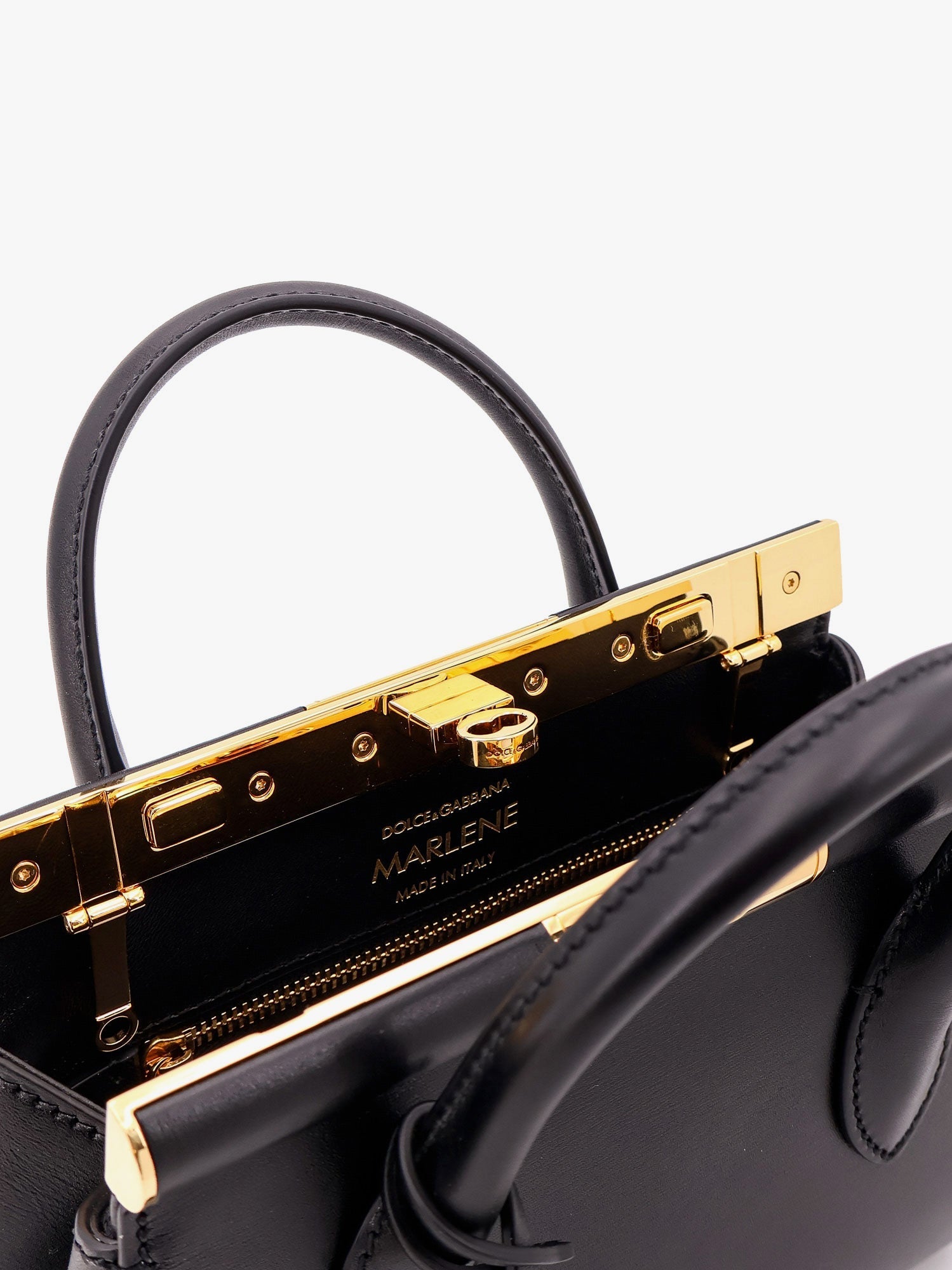 Dolce & Gabbana Marlene Leather Handbag With Logo Print