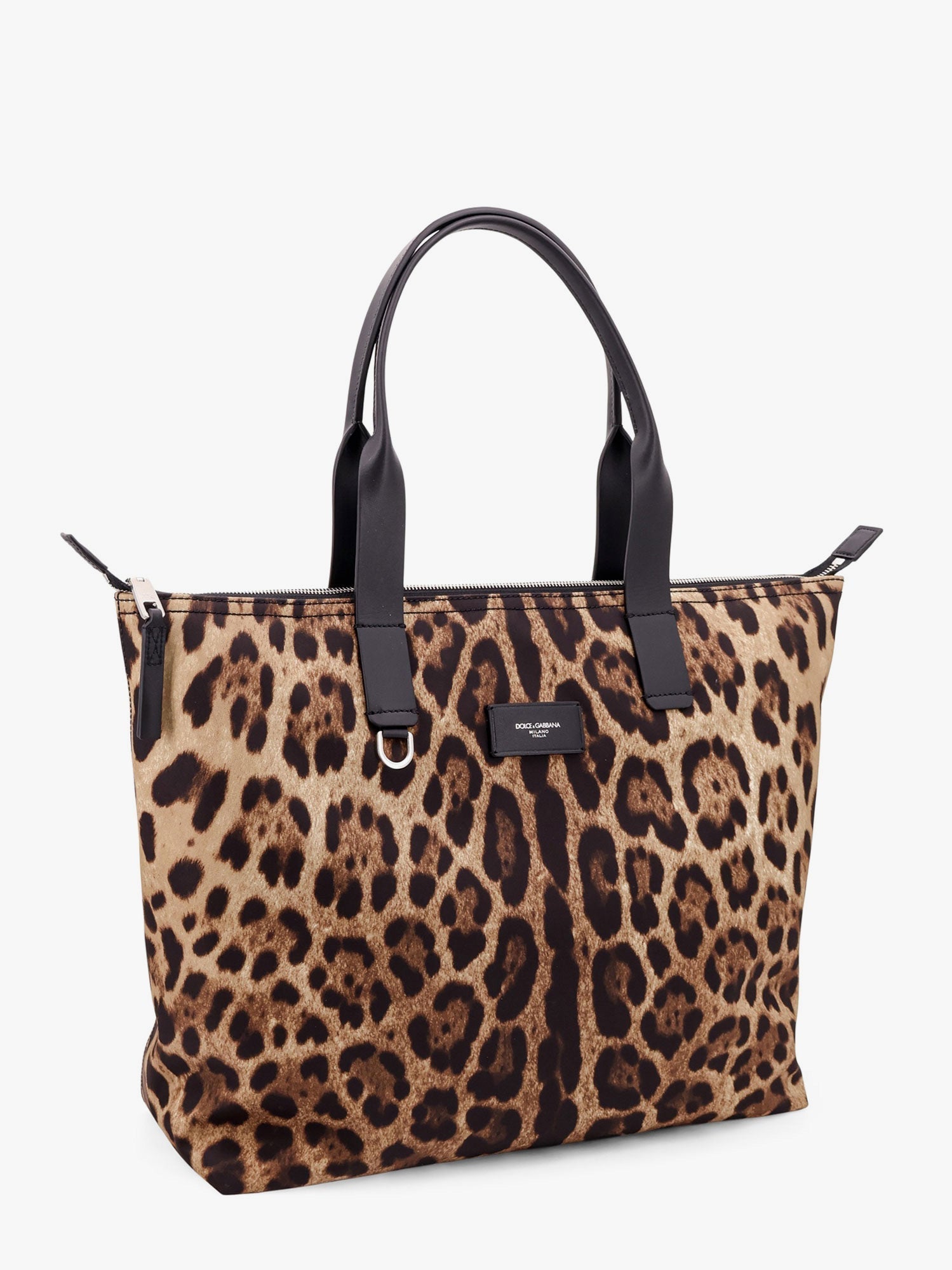 Dolce & Gabbana Nylon Shoulder Bag With Animalier Print