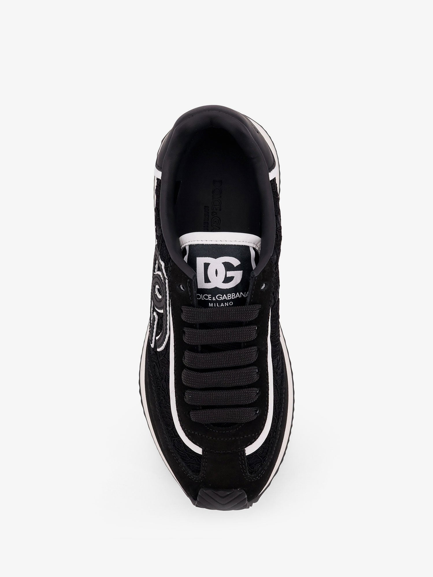 Dolce & Gabbana Low-top Lace Sneakers With Suede Inserts