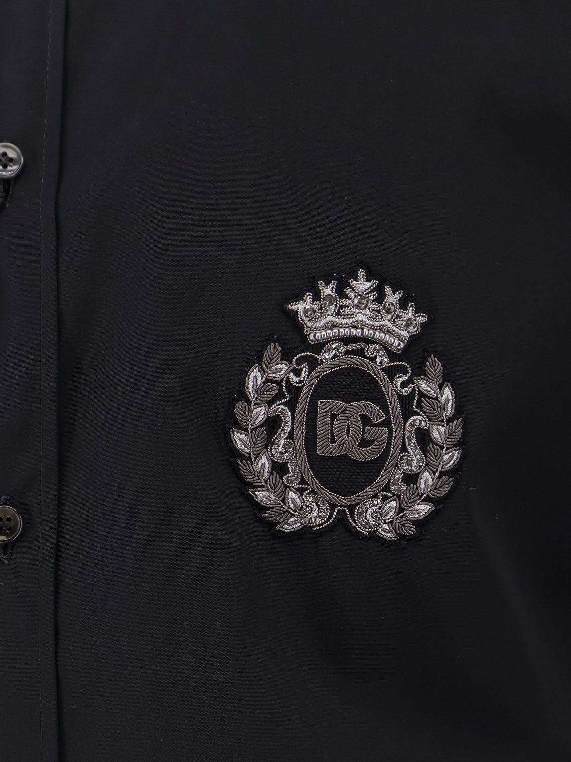 Dolce & Gabbana Cotton Shirt With Iconic Logo On The Front