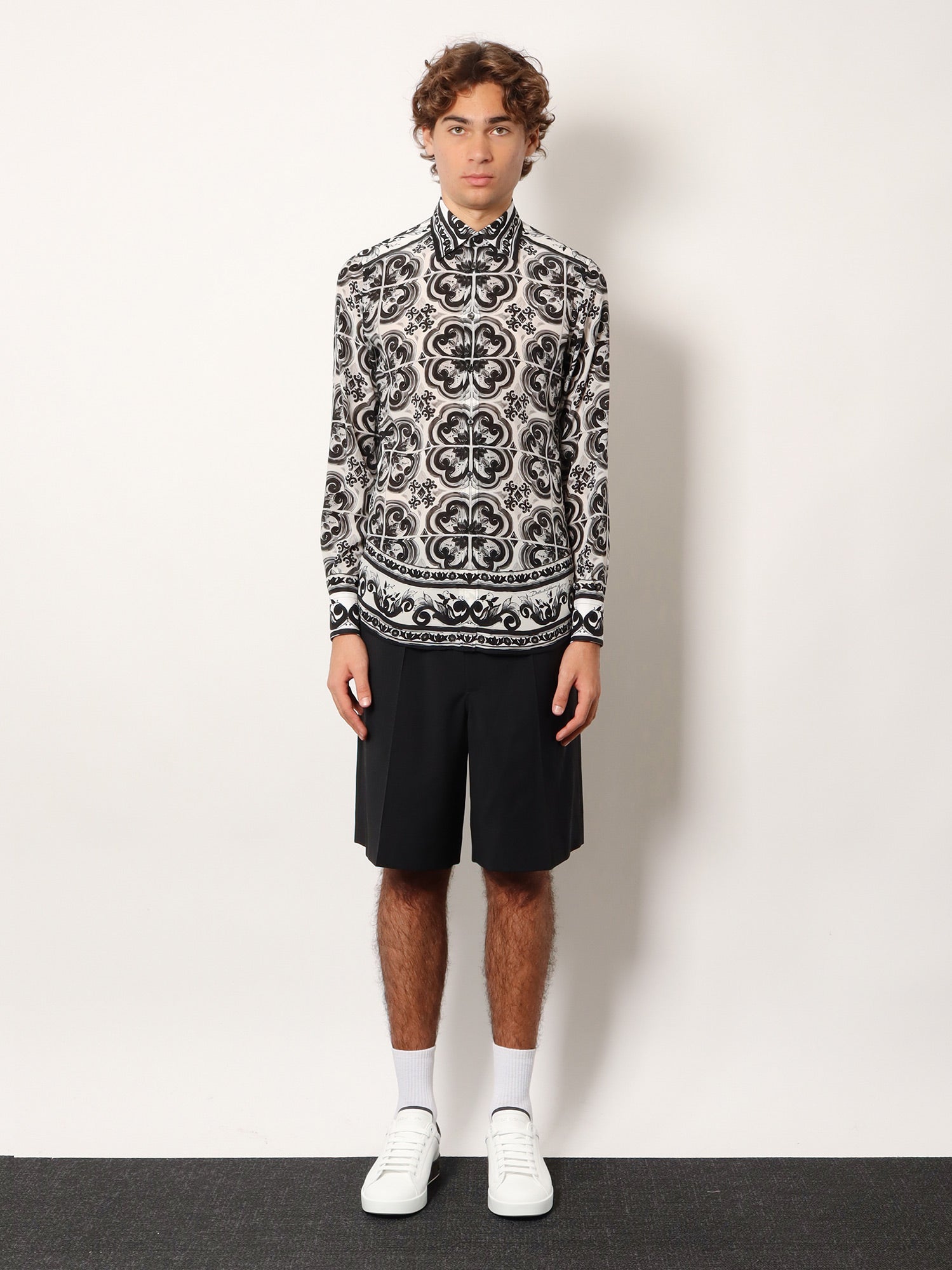 Dolce & Gabbana Silk Shirt With Maiolica Print