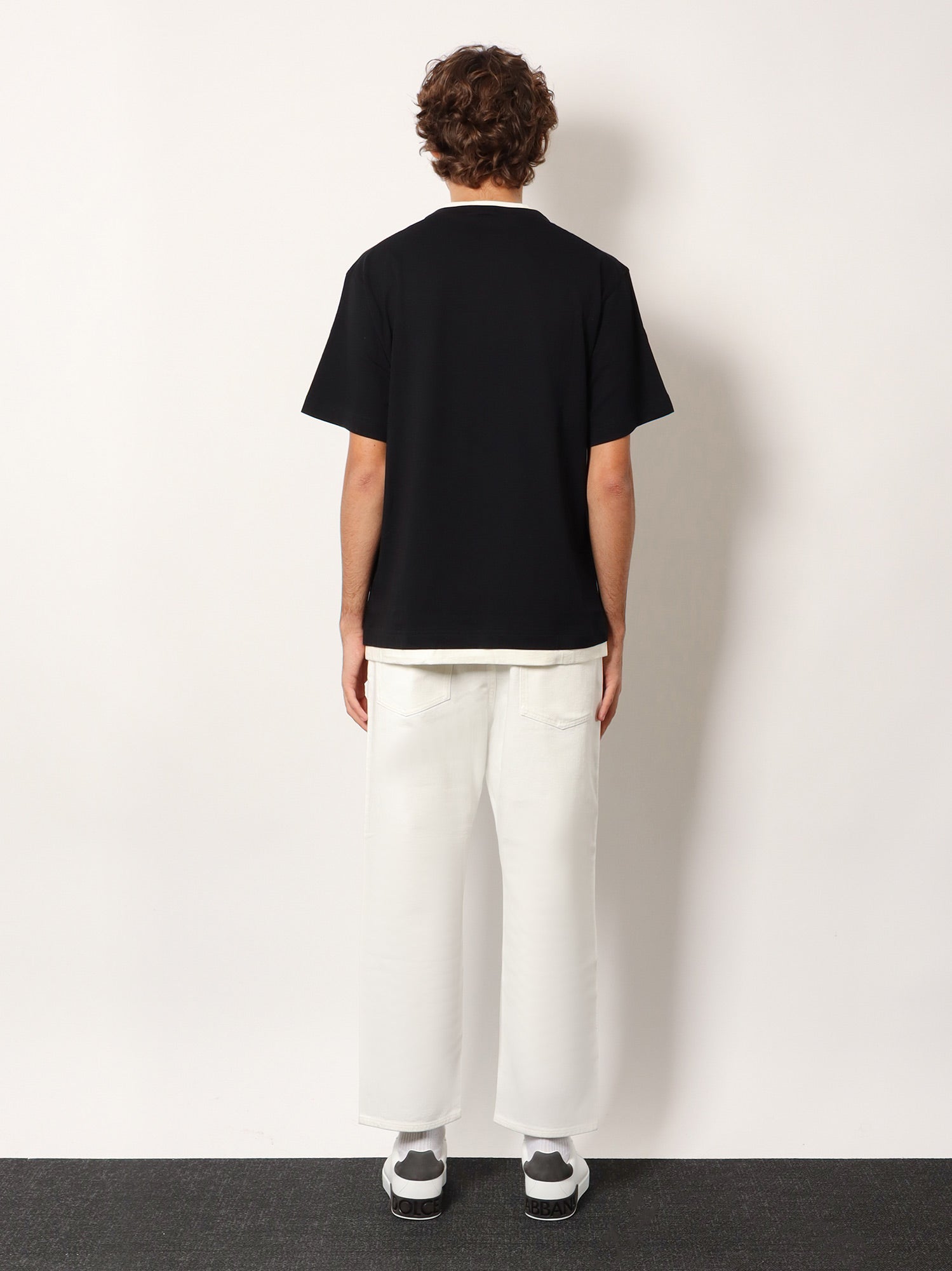 Dolce & Gabbana Cotton T-shirt With Flocked Logo Print