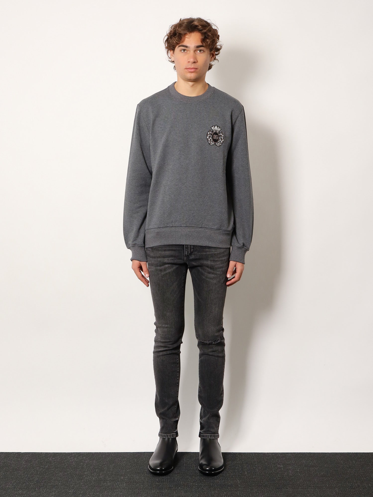 Dolce & Gabbana Cotton Sweatshirt With Logo Patch