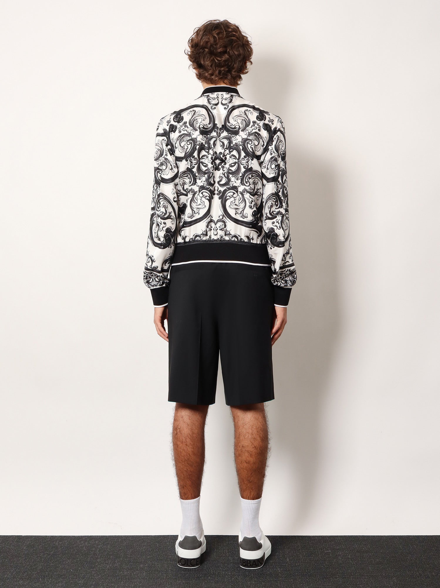 Dolce & Gabbana Silk Jacket With Maiolica Print