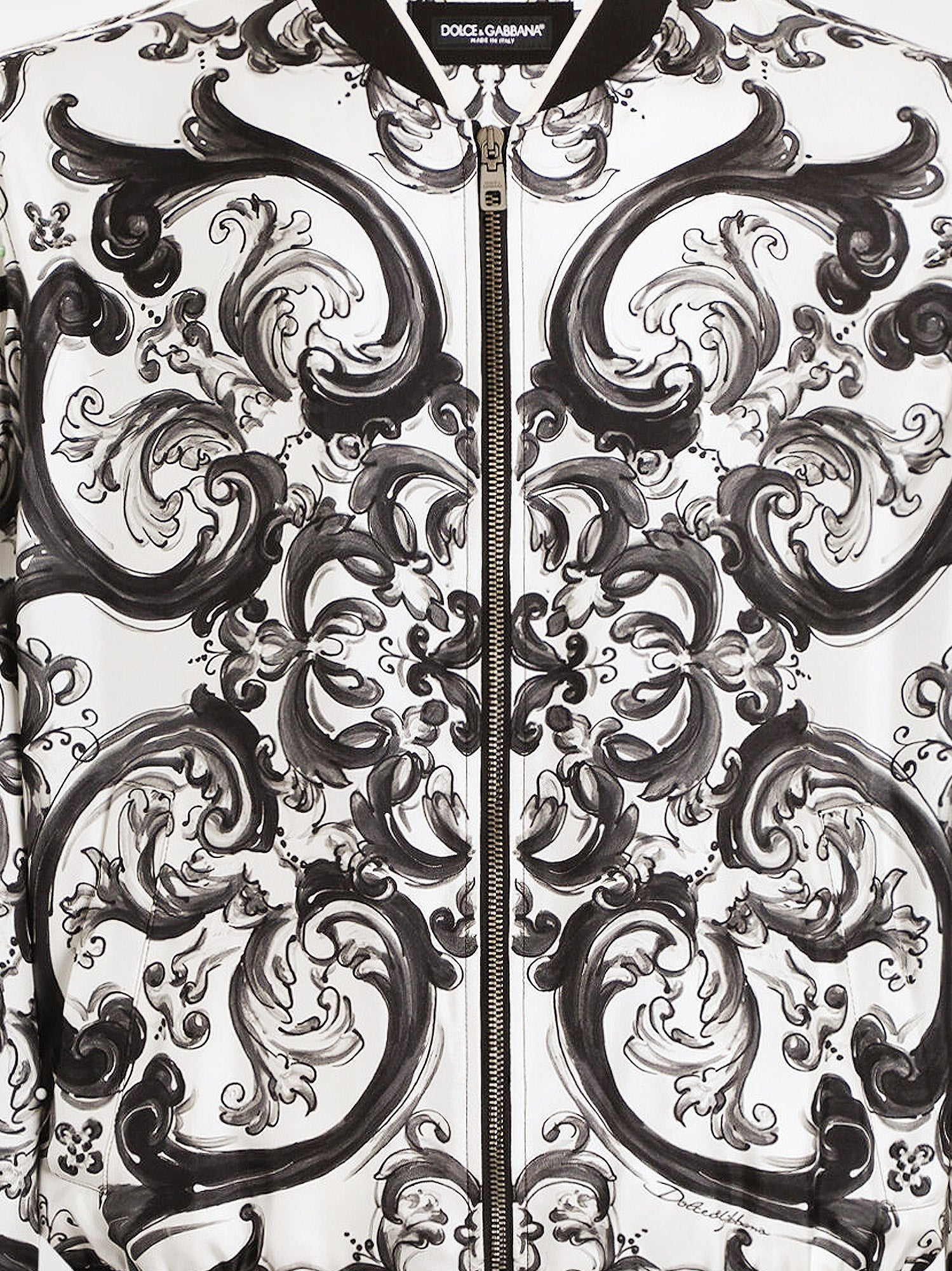 Dolce & Gabbana Silk Jacket With Maiolica Print