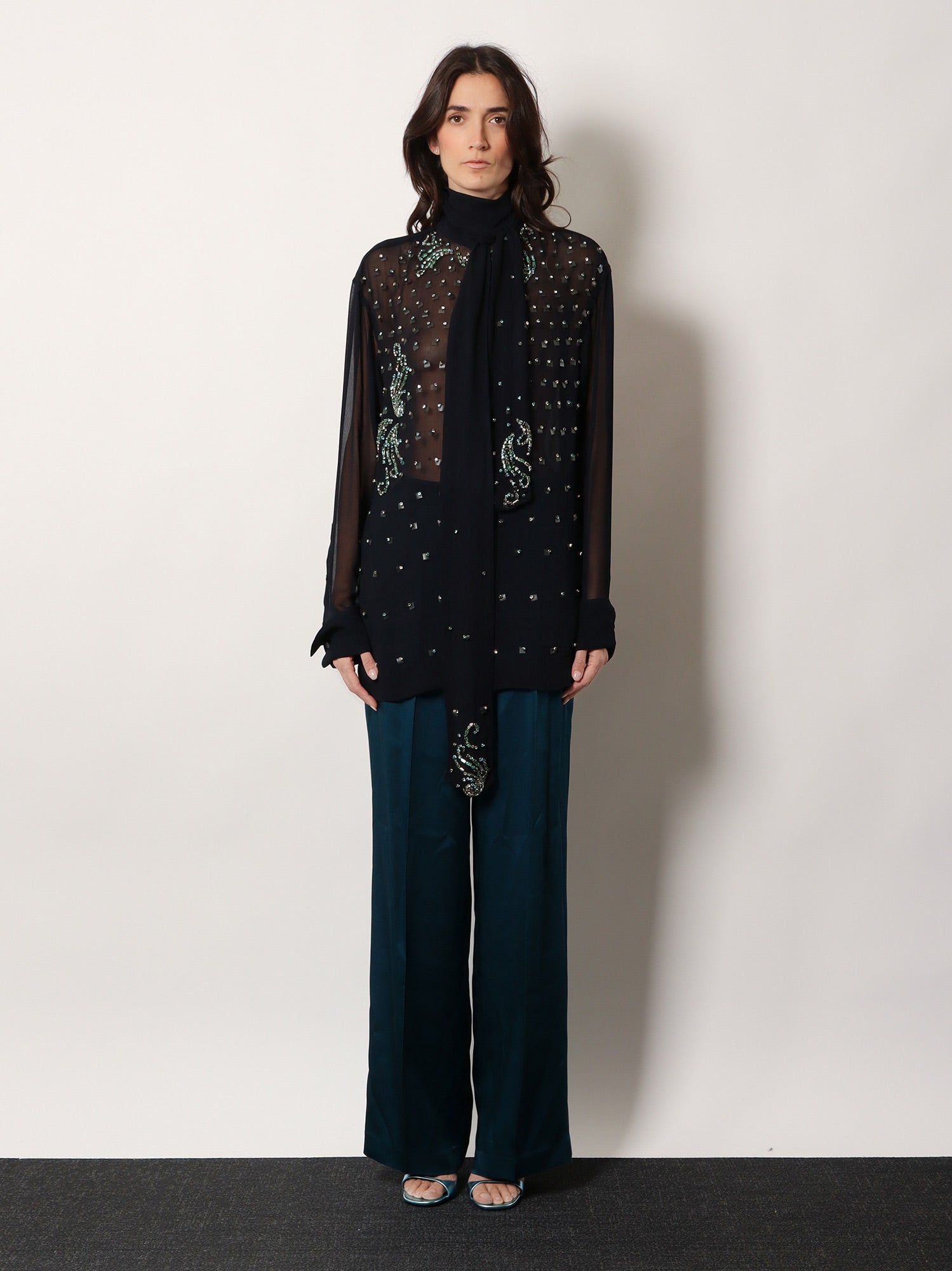 Dries Van Noten Viscose Shirt With Rhinestones