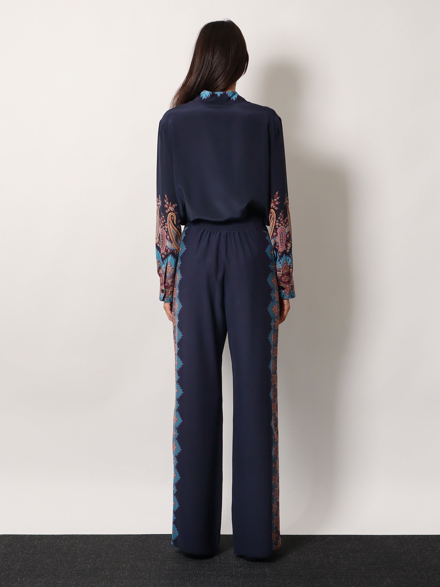 Etro Silk Trousers With Floral Print