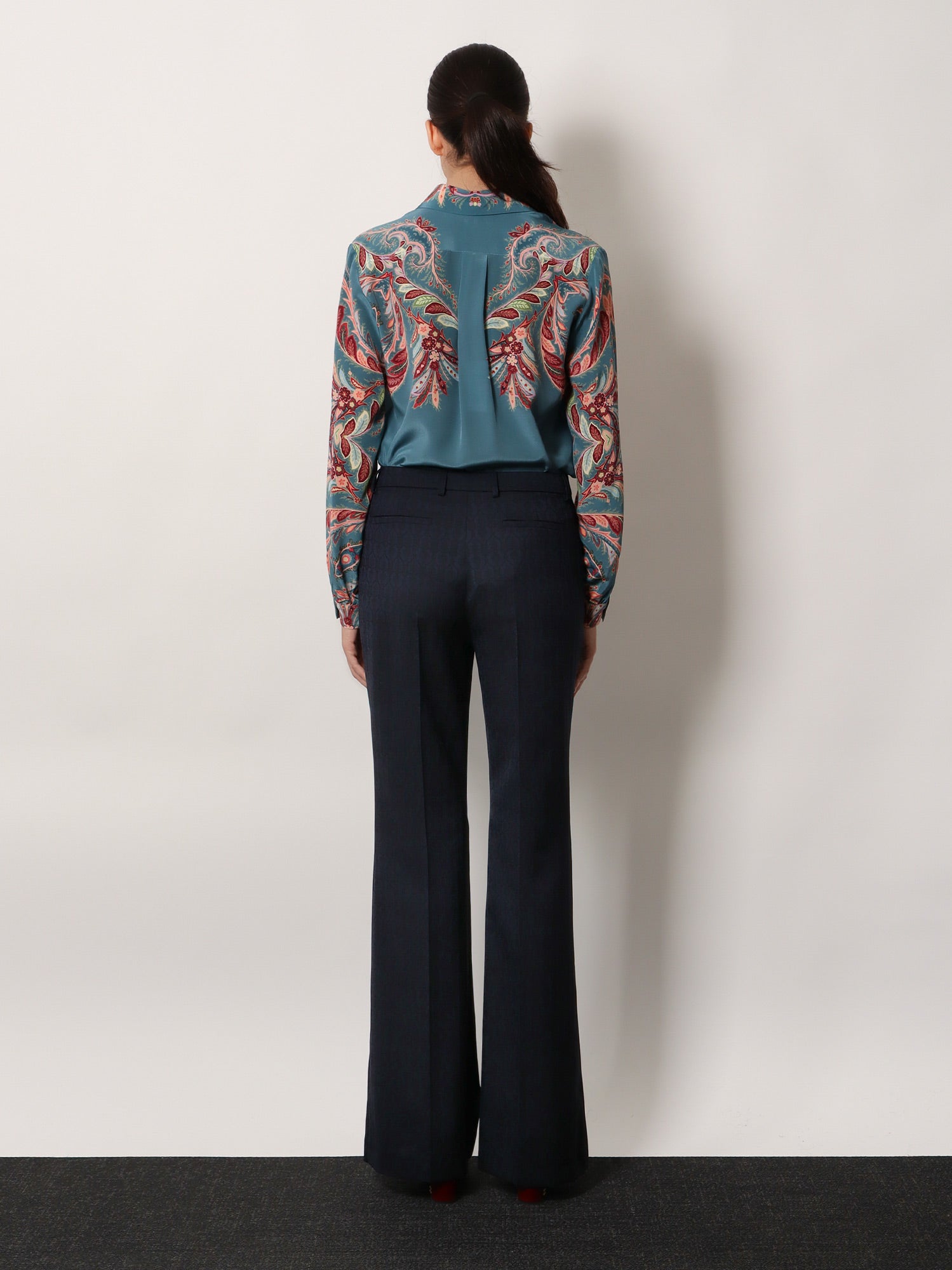 Etro Wool Trousers With Iconic Motif